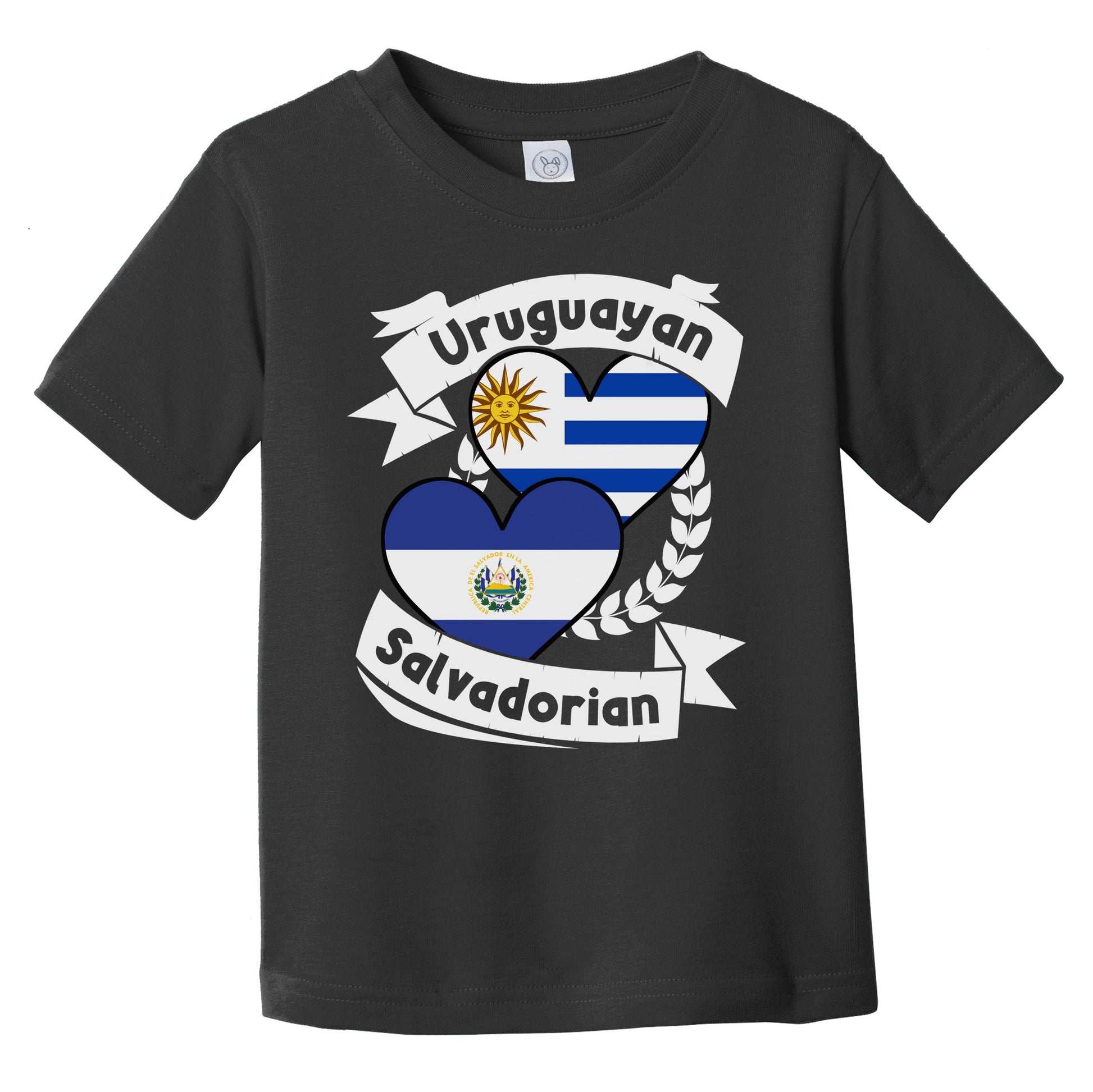 Uruguayan Salvadorian Heart Flags Uruguay El Salvador Infant Toddler T-Shirt