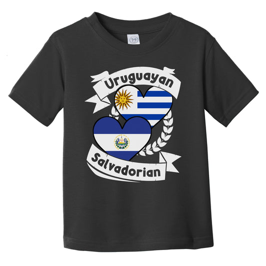Uruguayan Salvadorian Heart Flags Uruguay El Salvador Infant Toddler T-Shirt