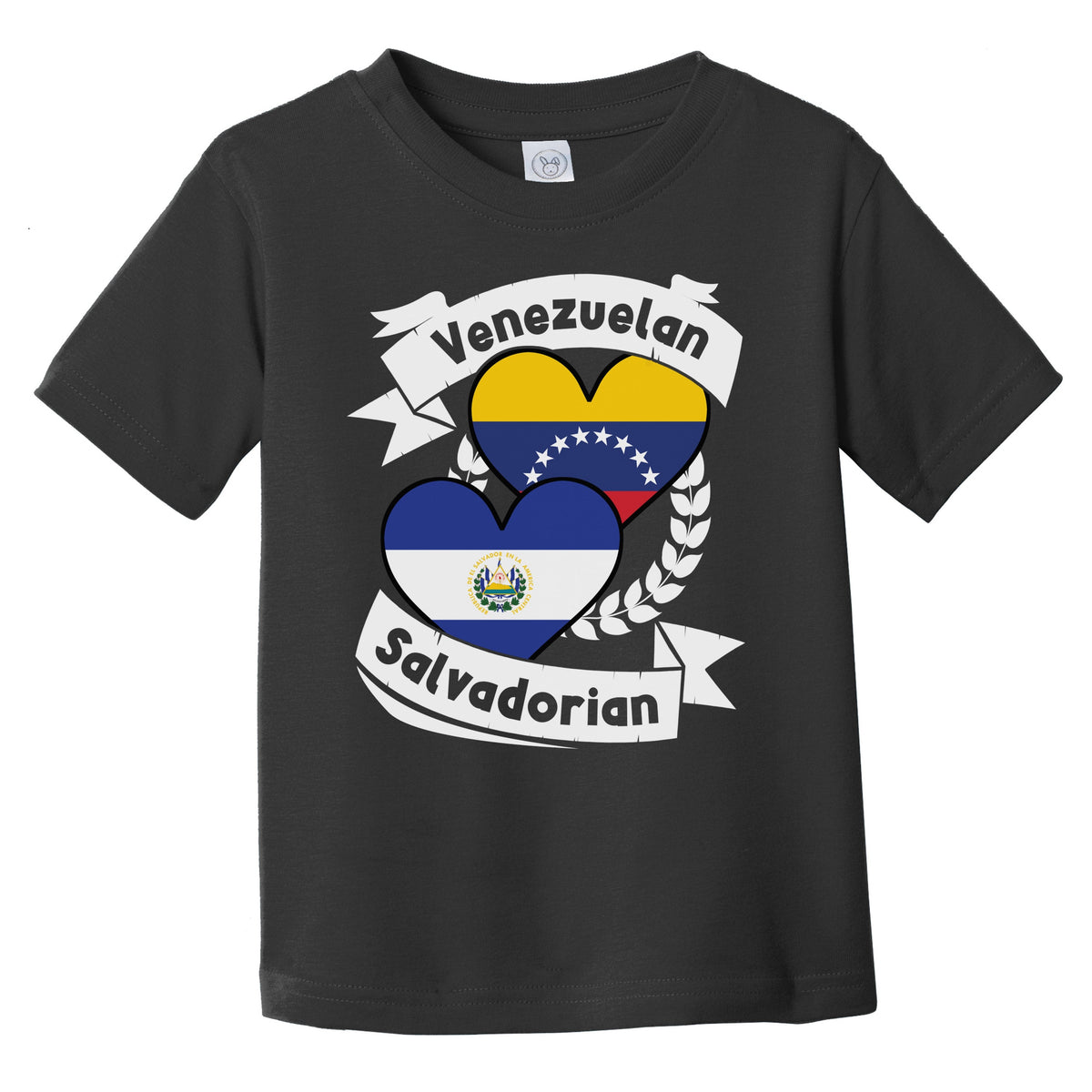 Venezuelan Salvadorian Heart Flags Venezuela El Salvador Infant Toddler T-Shirt