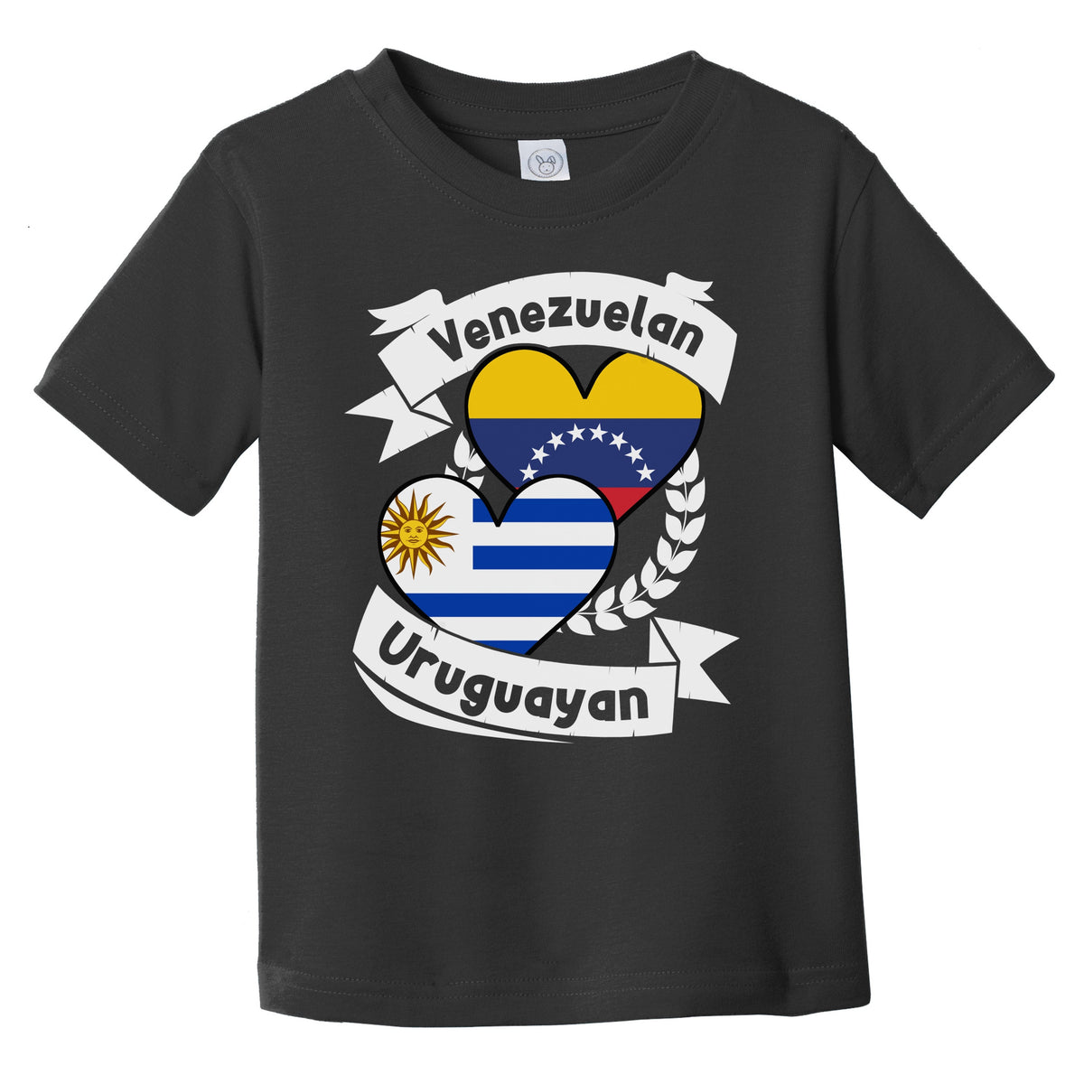 Venezuelan Uruguayan Heart Flags Venezuela Uruguay Infant Toddler T-Shirt