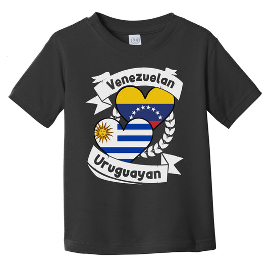 Venezuelan Uruguayan Heart Flags Venezuela Uruguay Infant Toddler T-Shirt