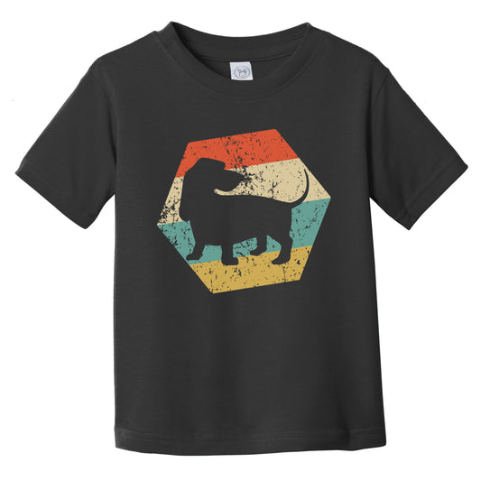 Basset Hound Dog Breed Retro Distressed Hexagon Infant Toddler T-Shirt