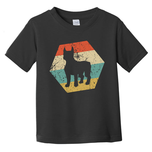 Boston Terrier Dog Breed Retro Distressed Hexagon Infant Toddler T-Shirt