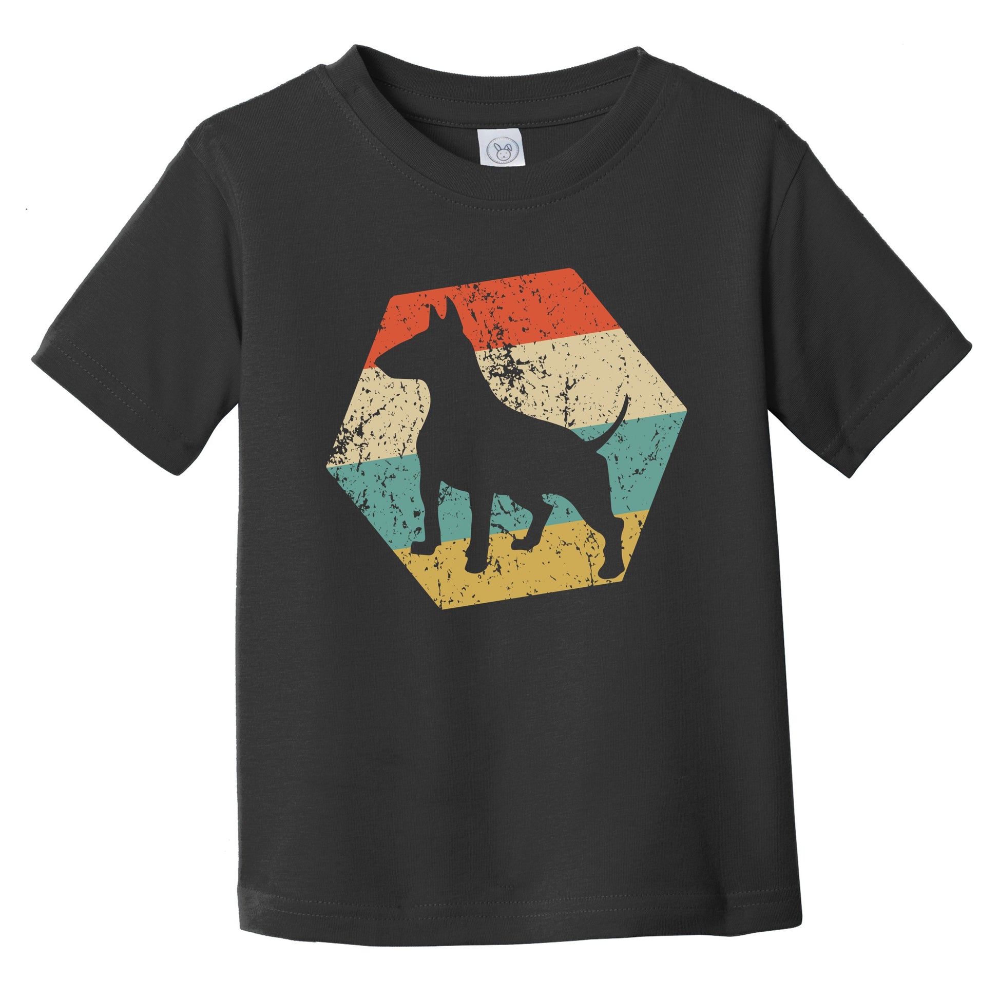 Bull Terrier Dog Breed Retro Distressed Hexagon Infant Toddler T-Shirt