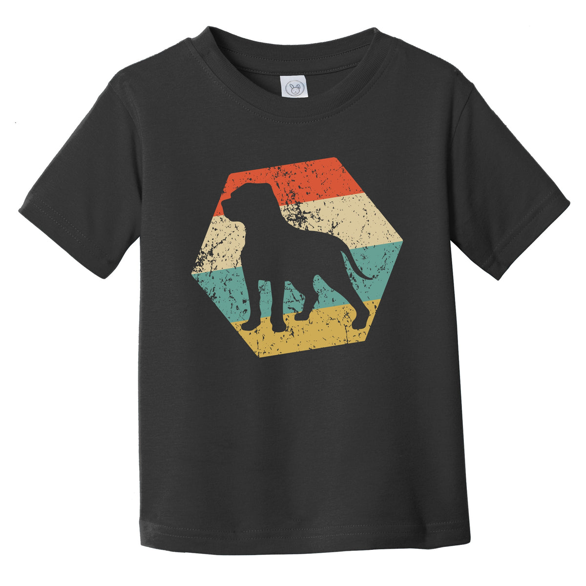 English Mastiff Dog Breed Retro Distressed Hexagon Infant Toddler T-Shirt