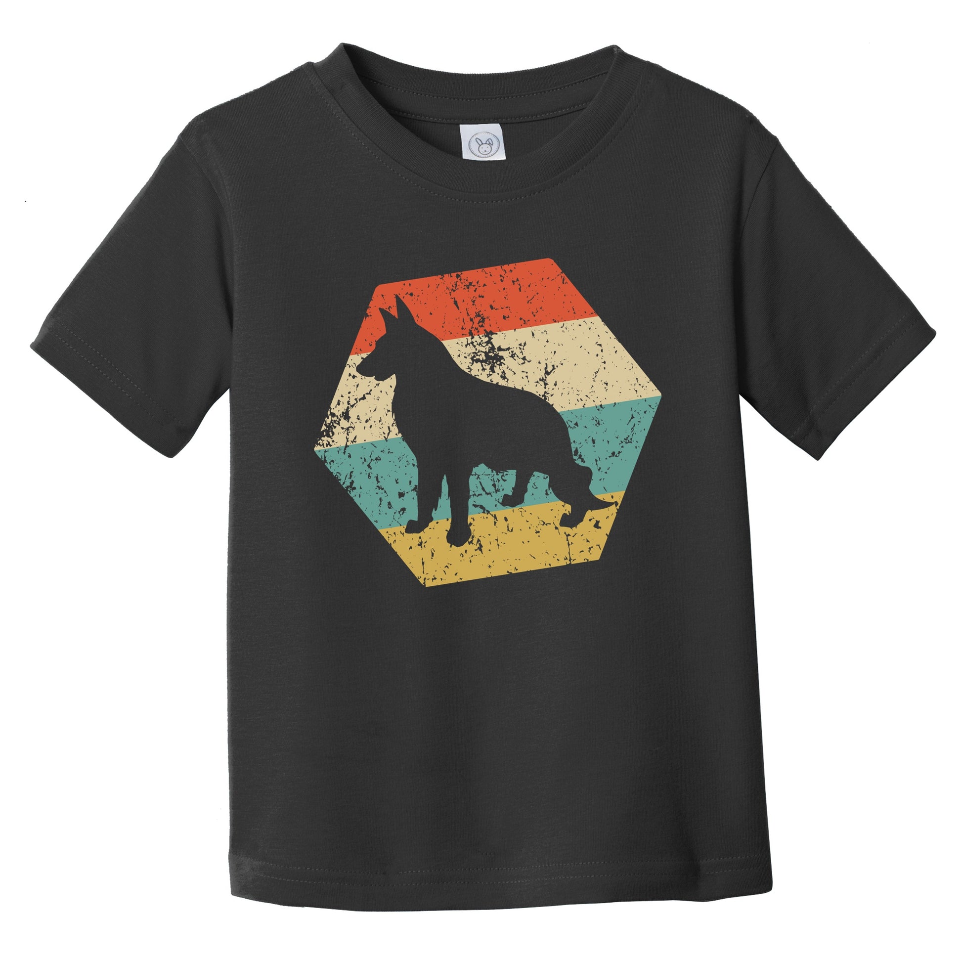 German Shepherd Dog Breed Retro Distressed Hexagon Infant Toddler T-Shirt