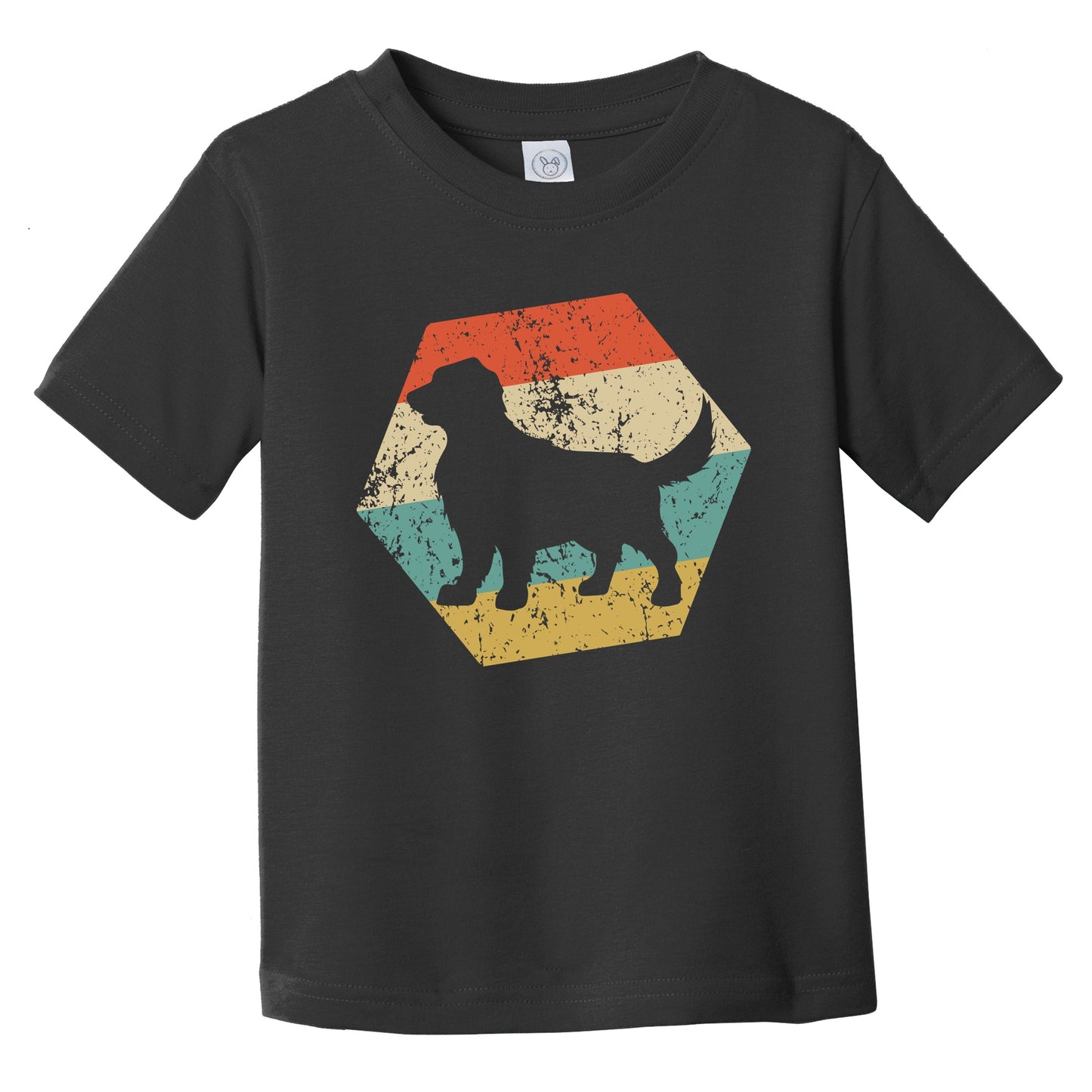 Golden Retriever Dog Breed Retro Distressed Hexagon Infant Toddler T-Shirt