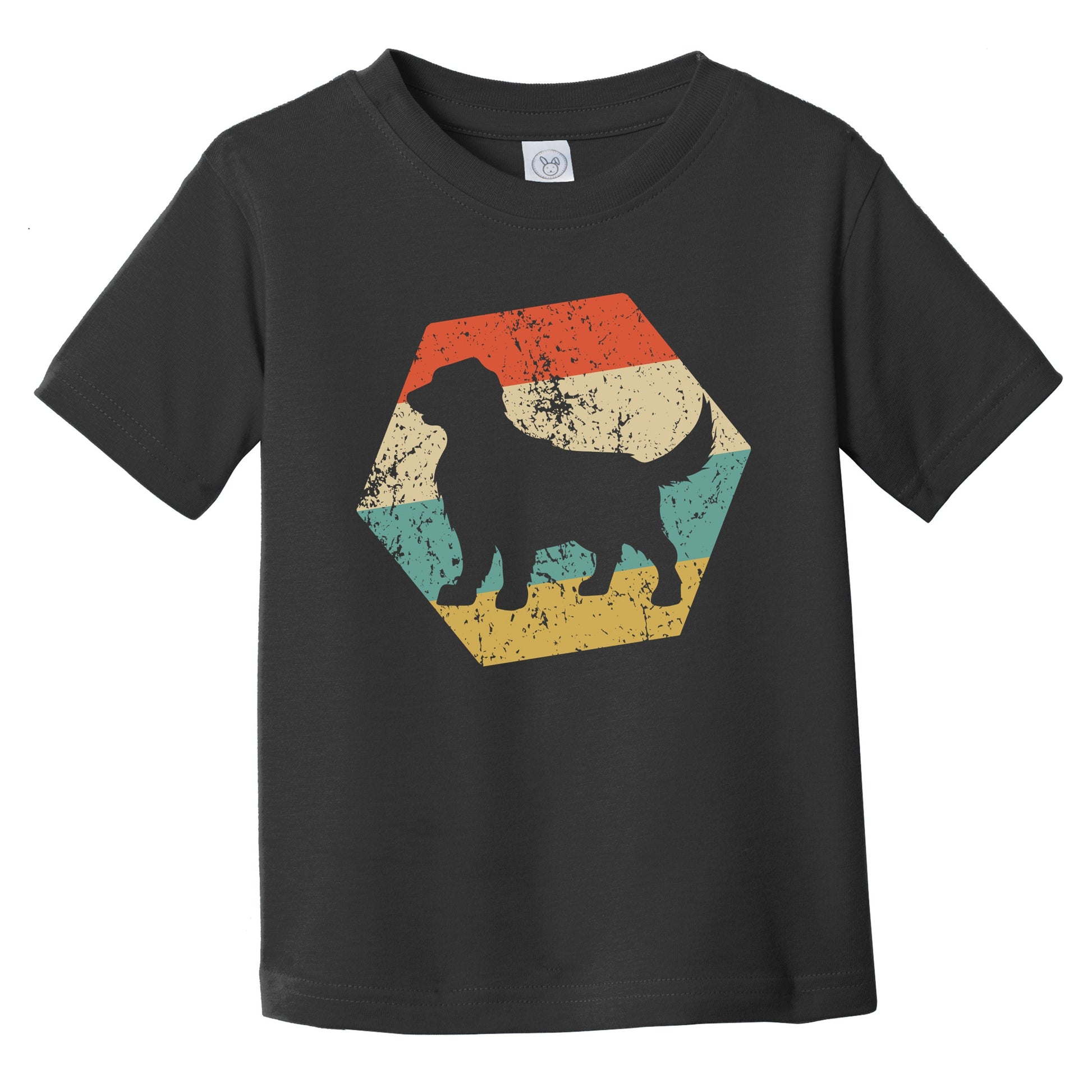 Golden Retriever Dog Breed Retro Distressed Hexagon Infant Toddler T-Shirt