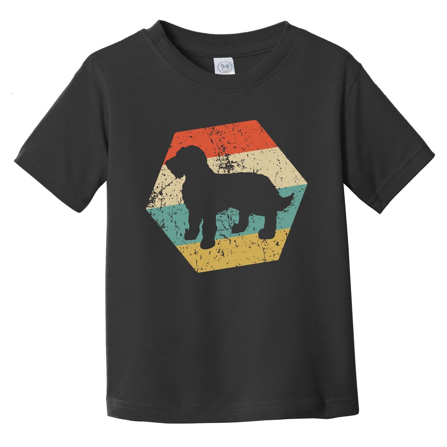 Goldendoodle Dog Breed Retro Distressed Hexagon Infant Toddler T-Shirt
