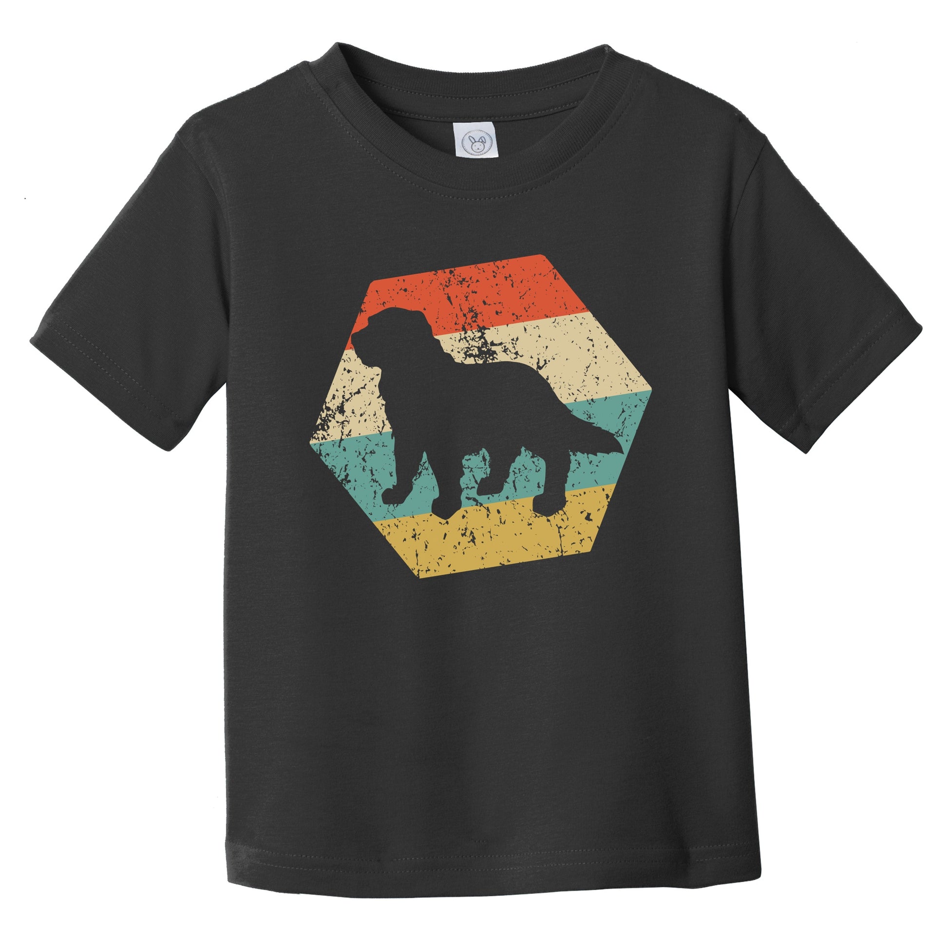 Newfoundland Dog Breed Retro Distressed Hexagon Infant Toddler T-Shirt