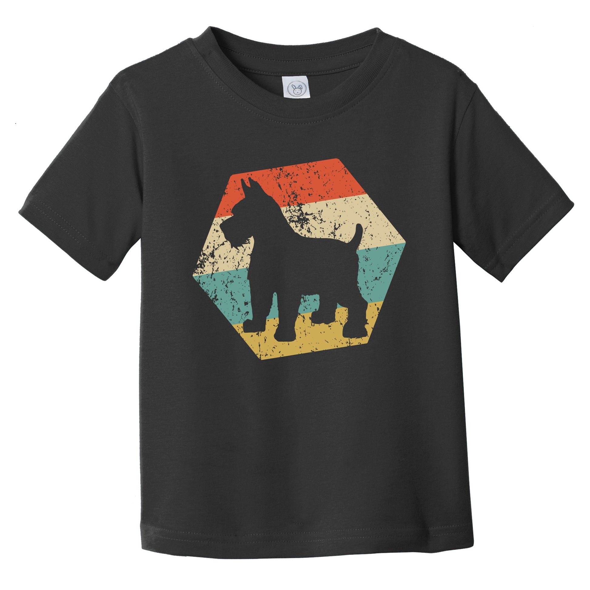 Schnauzer Dog Breed Retro Distressed Hexagon Infant Toddler T-Shirt