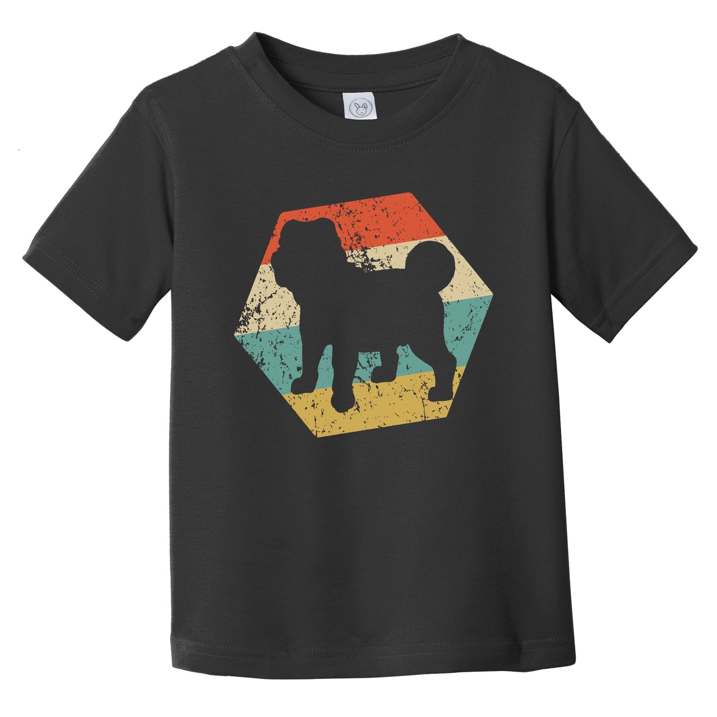 Shar Pei Dog Breed Retro Distressed Hexagon Infant Toddler T-Shirt
