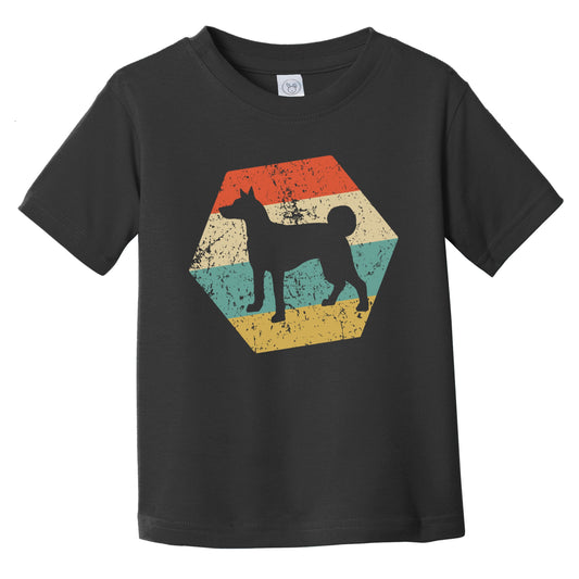 Basenji Dog Breed Retro Distressed Hexagon Infant Toddler T-Shirt