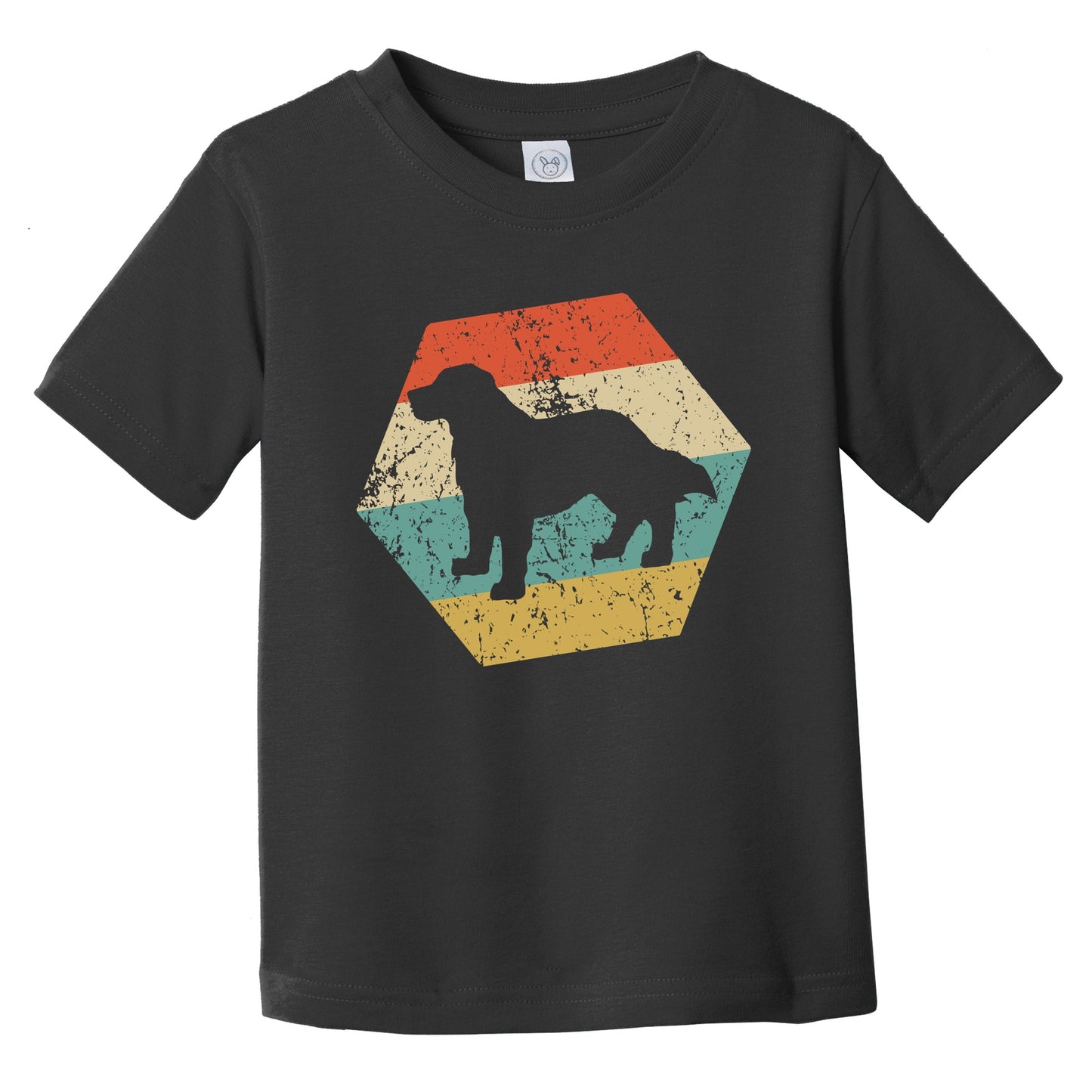 Bernese Mountain Dog Breed Retro Distressed Hexagon Infant Toddler T-Shirt