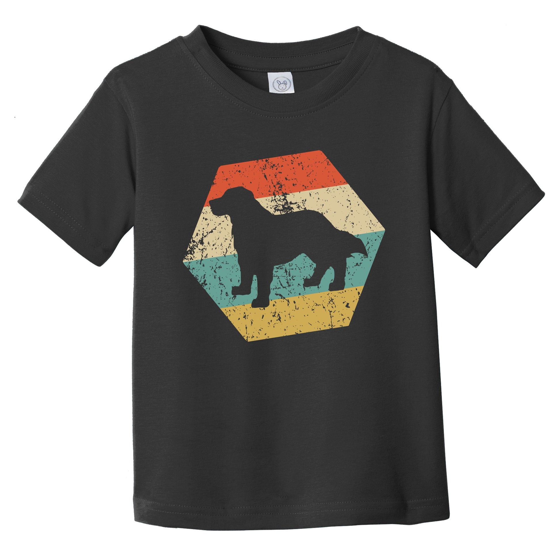 Bernese Mountain Dog Breed Retro Distressed Hexagon Infant Toddler T-Shirt