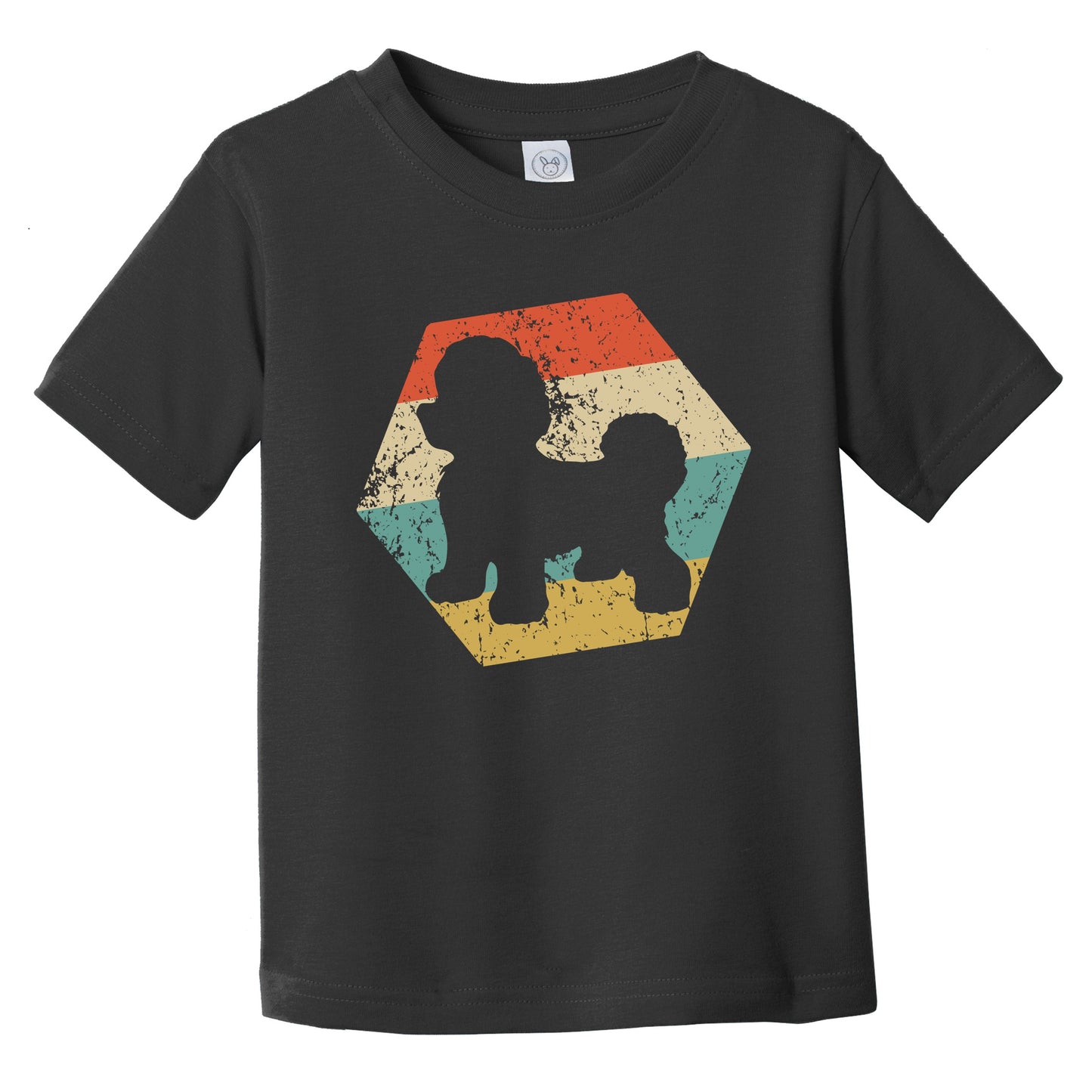 Bichon Frise Dog Breed Retro Distressed Hexagon Infant Toddler T-Shirt