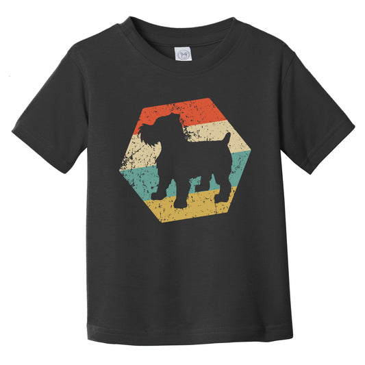Brussels Griffon Dog Breed Retro Distressed Hexagon Infant Toddler T-Shirt