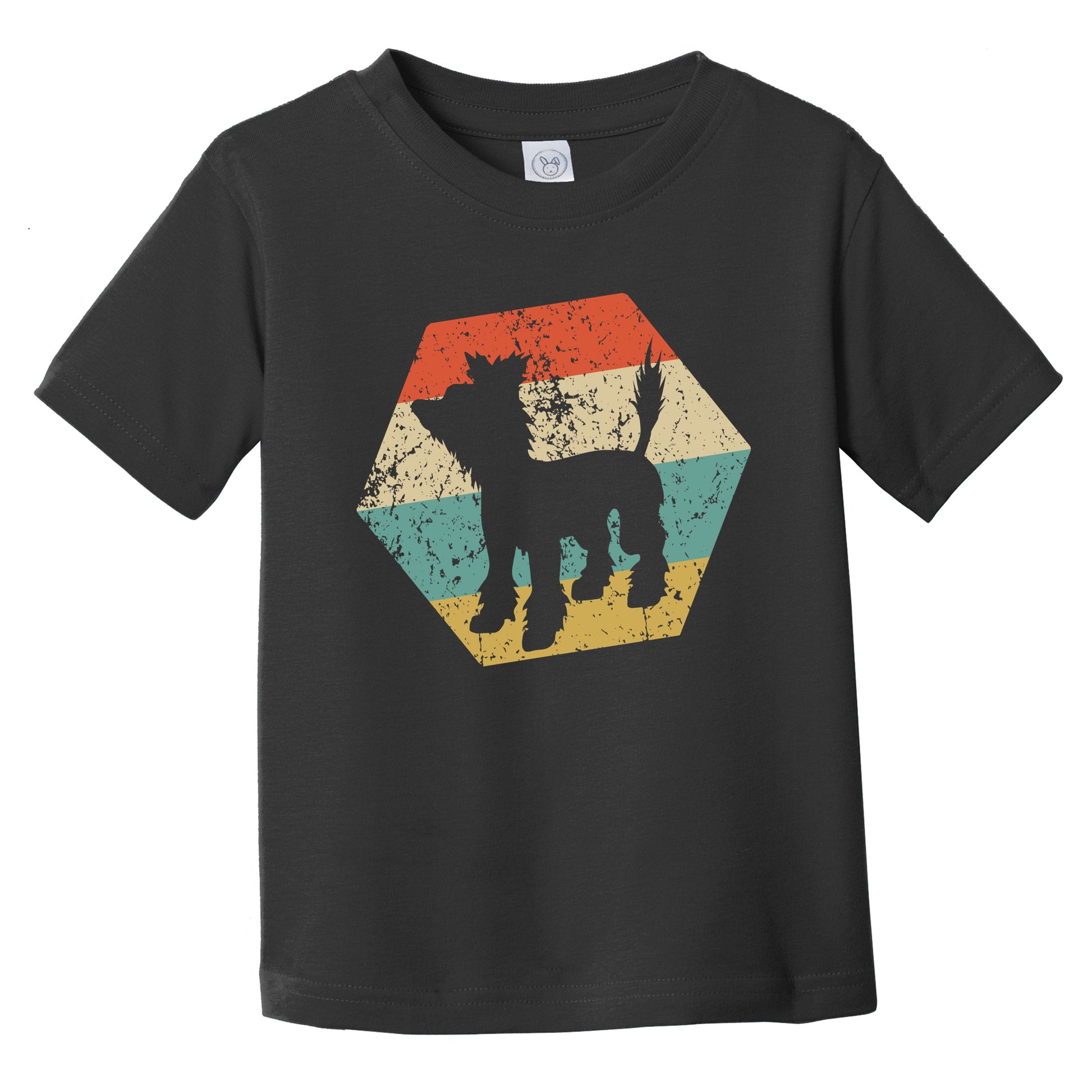 Chinese Crested Dog Breed Retro Distressed Hexagon Infant Toddler T-Shirt