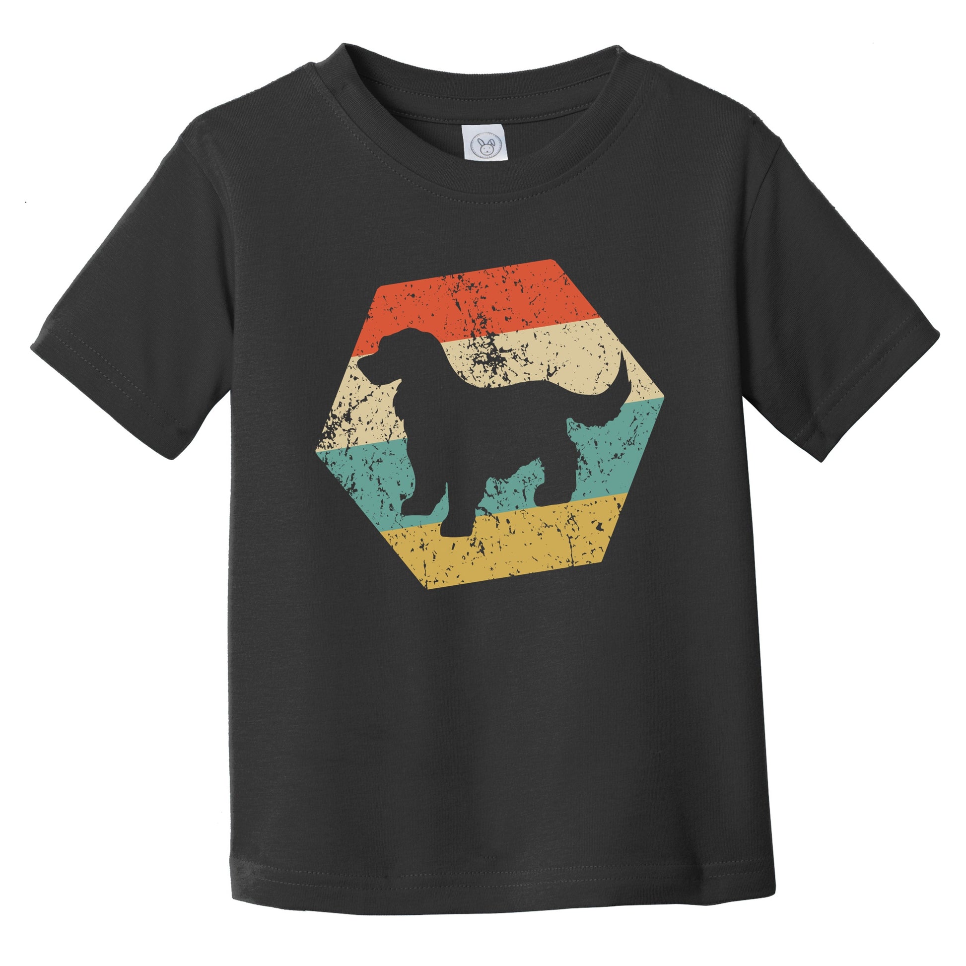 Cocker Spaniel Dog Breed Retro Distressed Hexagon Infant Toddler T-Shirt