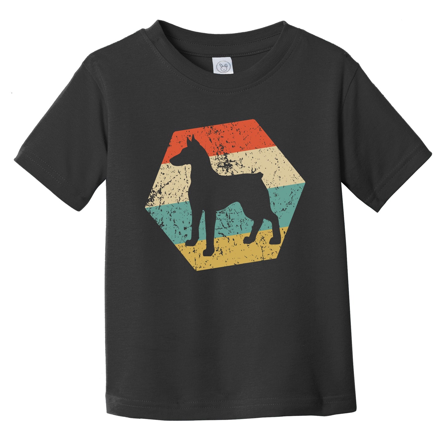 Doberman Dog Breed Retro Distressed Hexagon Infant Toddler T-Shirt