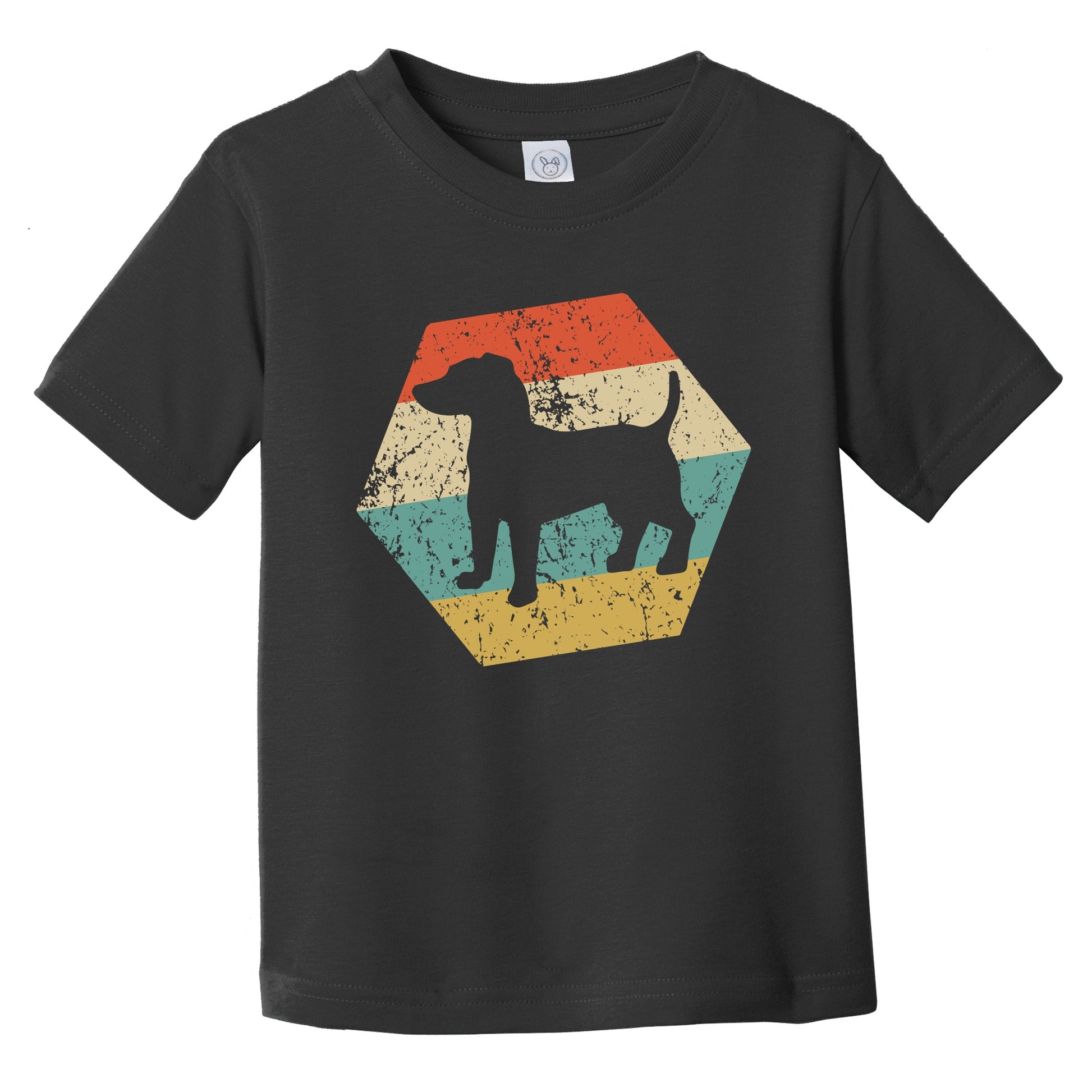 Jack Russell Terrier Dog Breed Retro Distressed Hexagon Infant Toddler T-Shirt