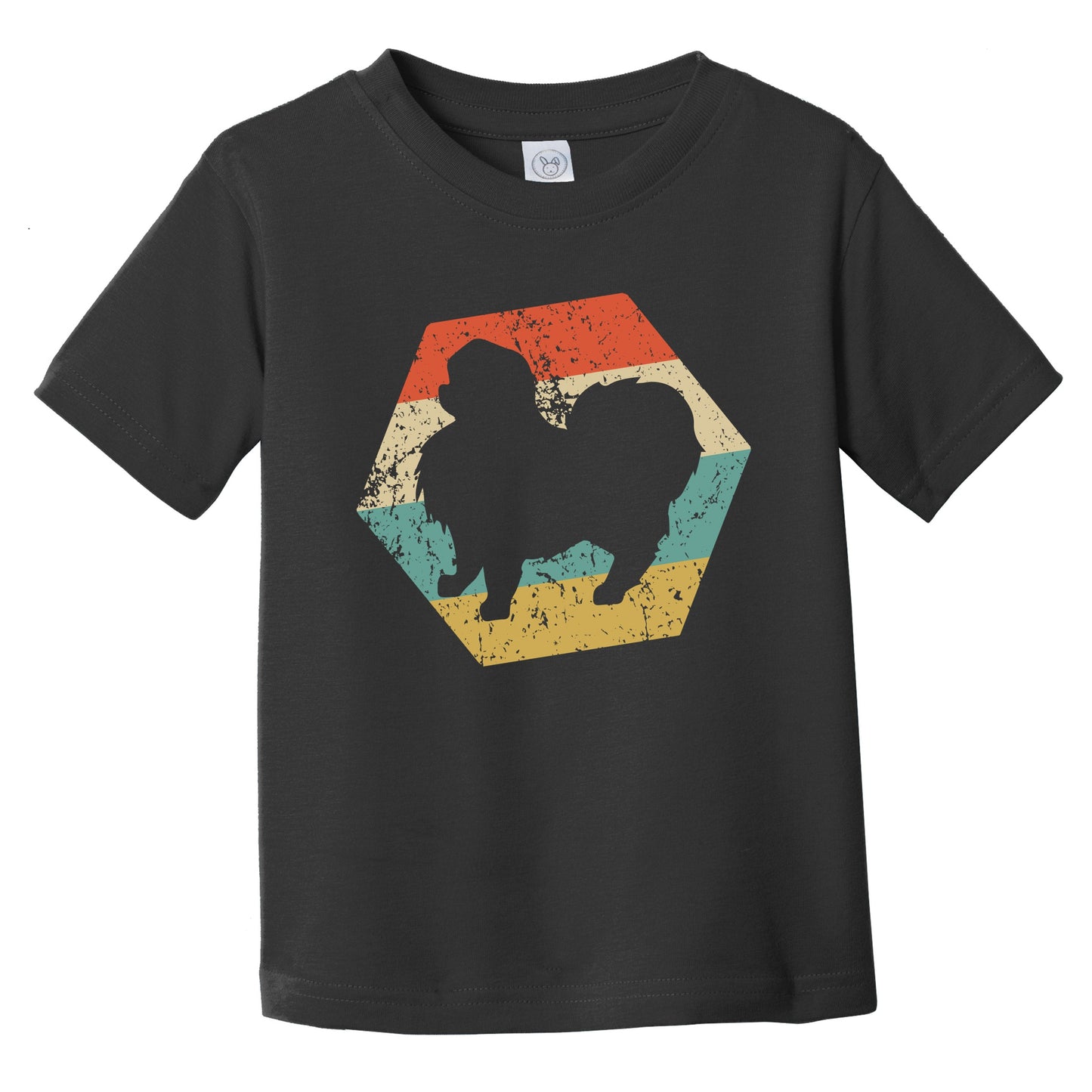 Japanese Chin Dog Breed Retro Distressed Hexagon Infant Toddler T-Shirt