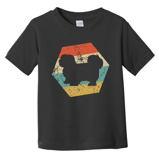 Lhasa Apso Dog Breed Retro Distressed Hexagon Infant Toddler T-Shirt