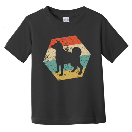 Norwegian Elkhound Dog Breed Retro Distressed Hexagon Infant Toddler T-Shirt