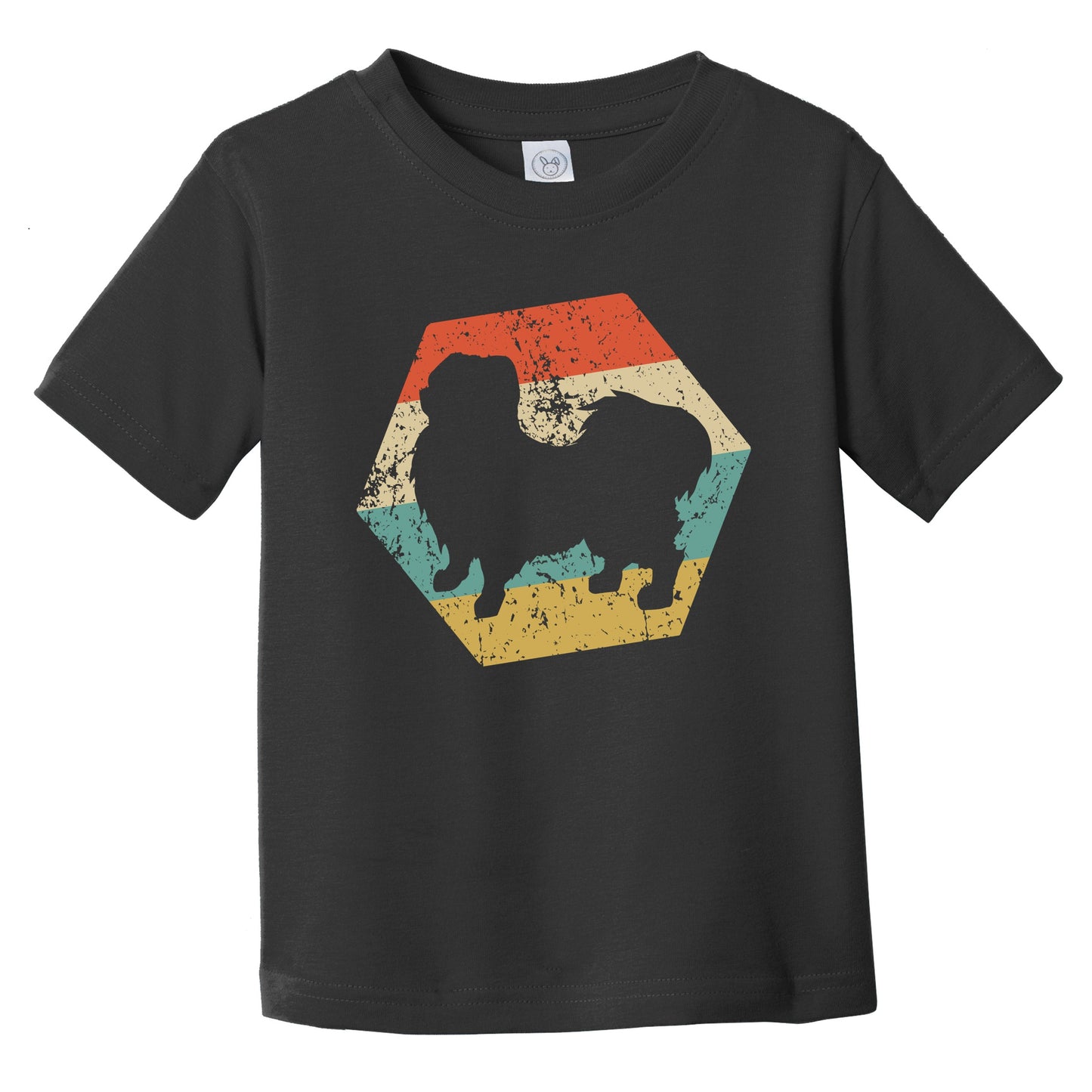 Pekingese Dog Breed Retro Distressed Hexagon Infant Toddler T-Shirt
