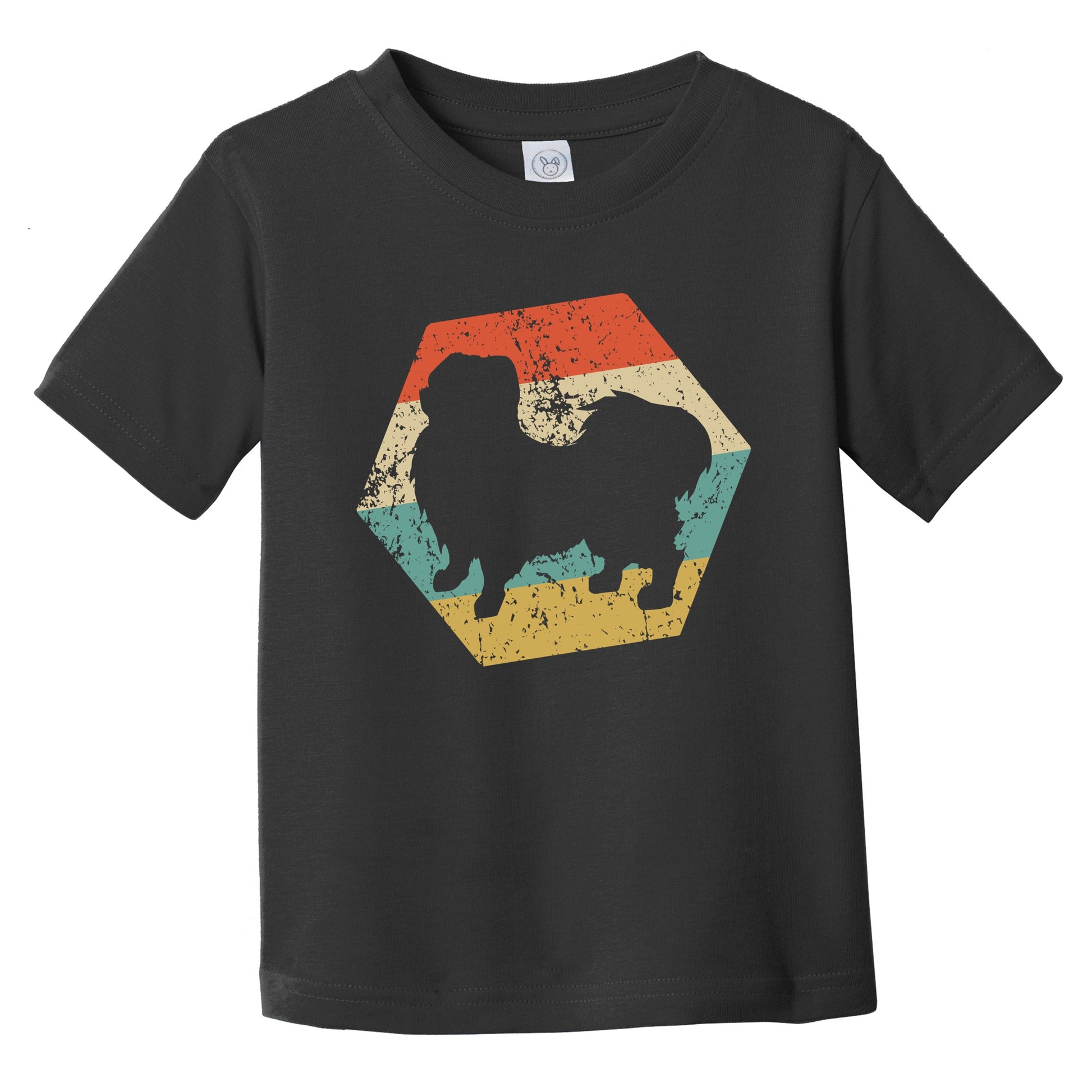 Pekingese Dog Breed Retro Distressed Hexagon Infant Toddler T-Shirt