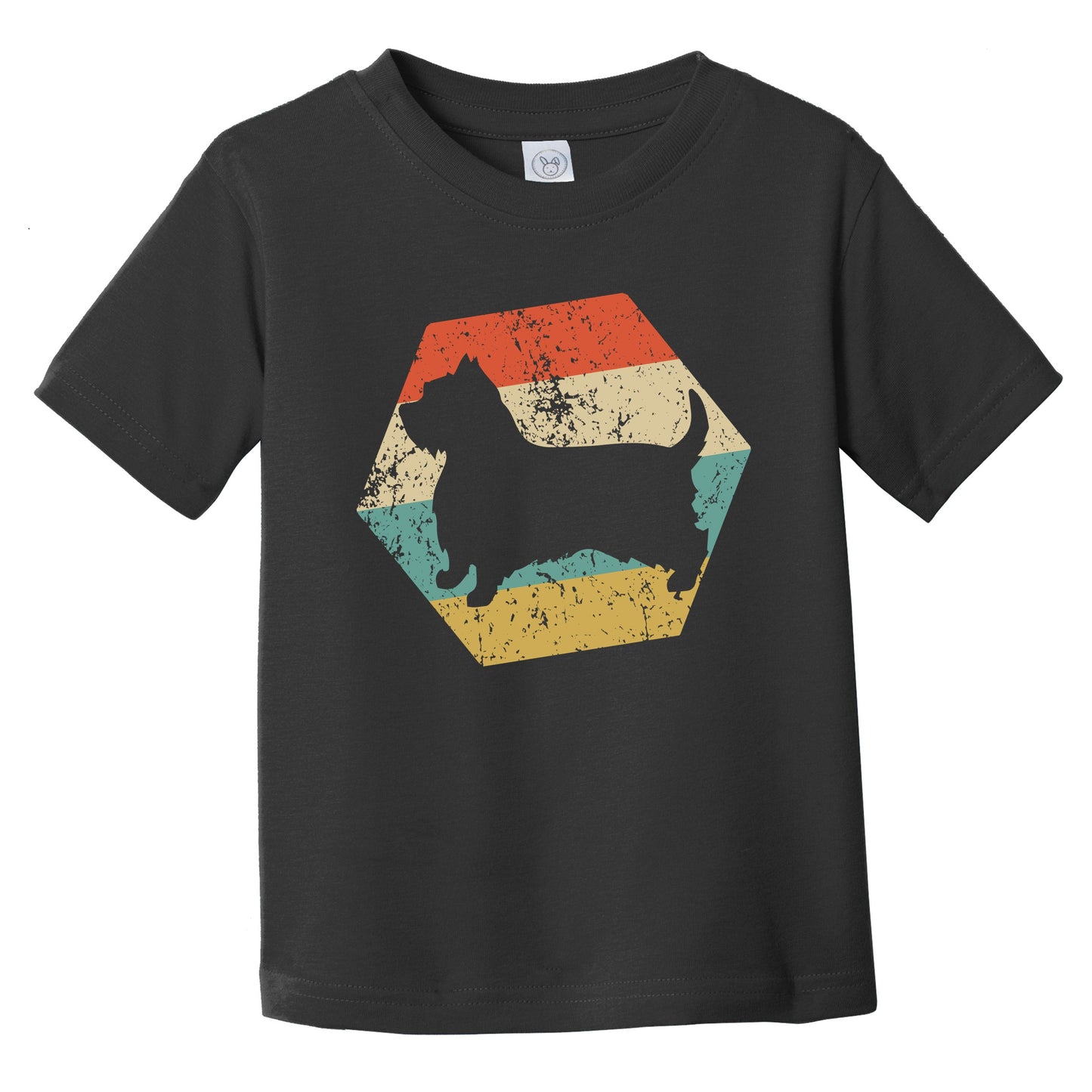 Silky Terrier Dog Breed Retro Distressed Hexagon Infant Toddler T-Shirt