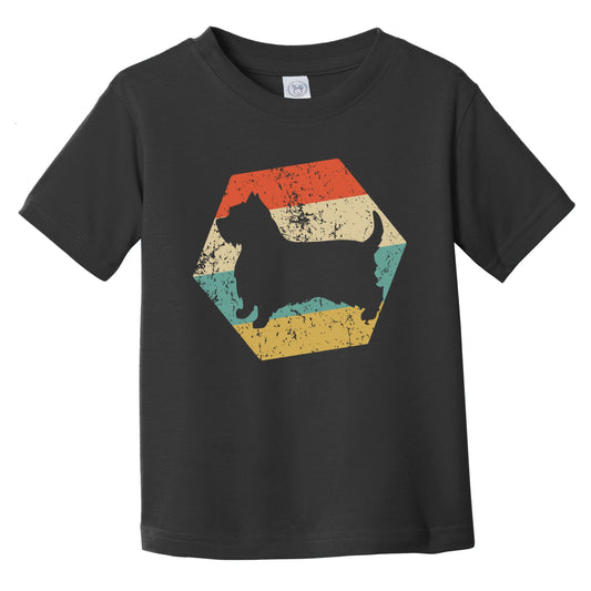 Silky Terrier Dog Breed Retro Distressed Hexagon Infant Toddler T-Shirt