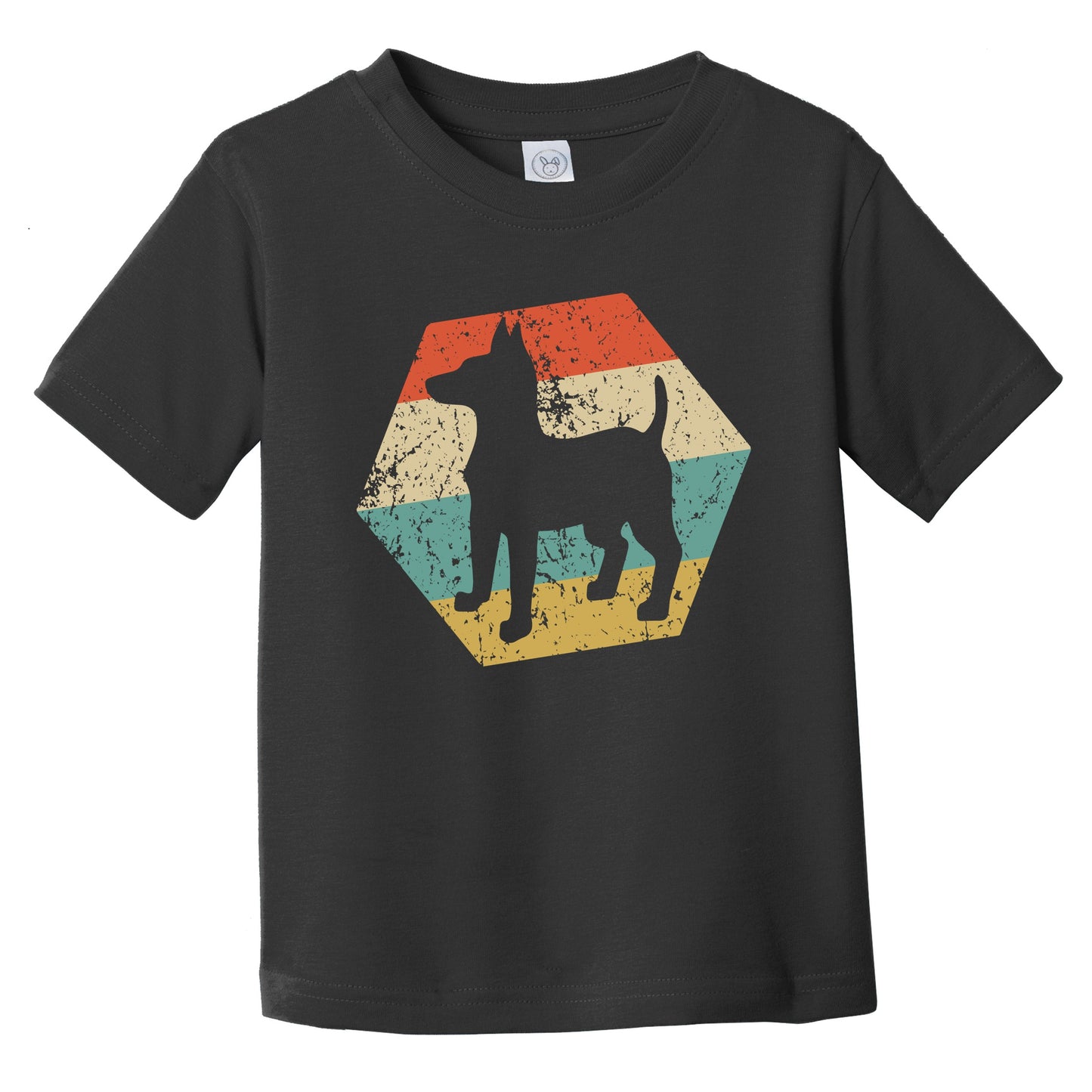 Toy Fox Terrier Dog Breed Retro Distressed Hexagon Infant Toddler T-Shirt