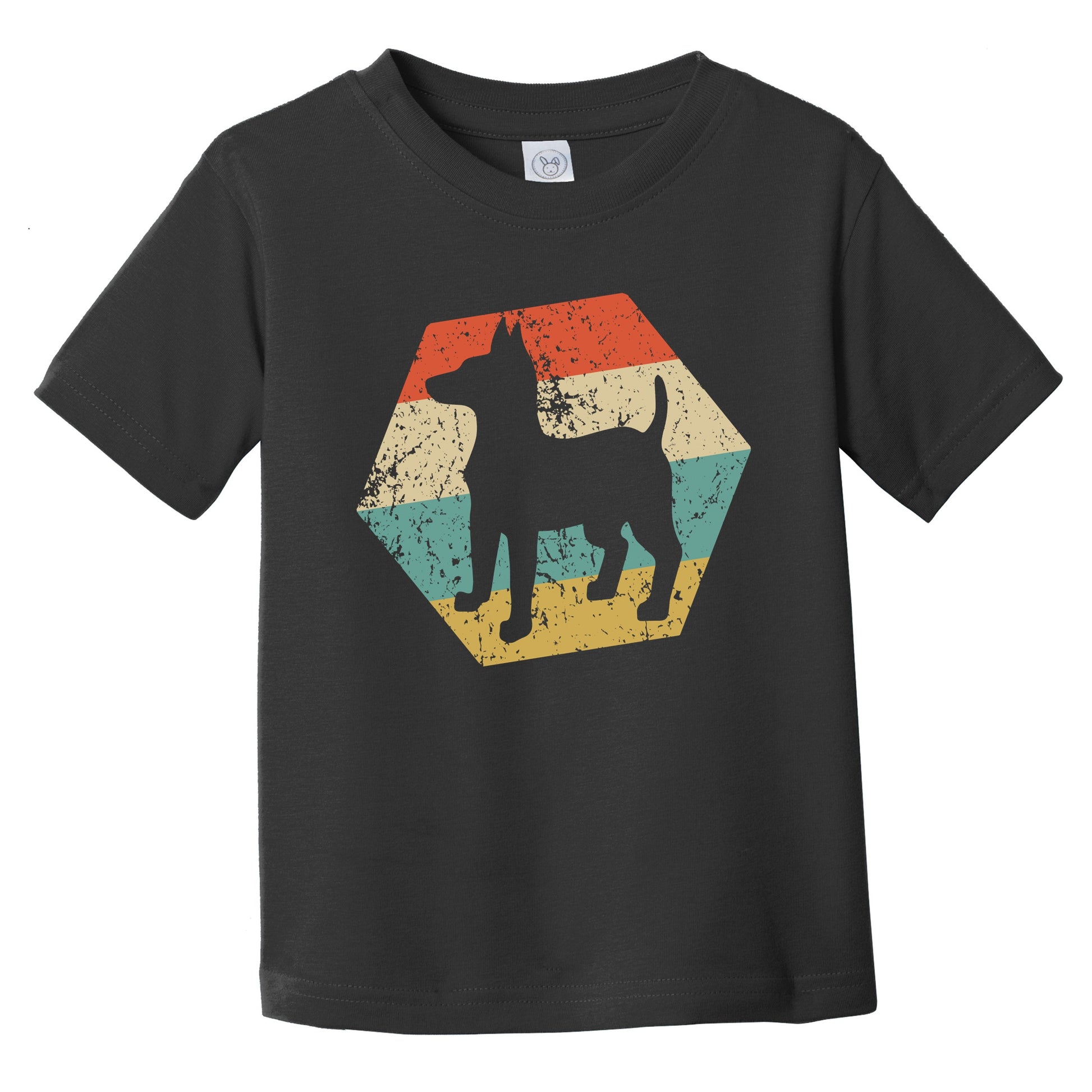 Toy Fox Terrier Dog Breed Retro Distressed Hexagon Infant Toddler T-Shirt