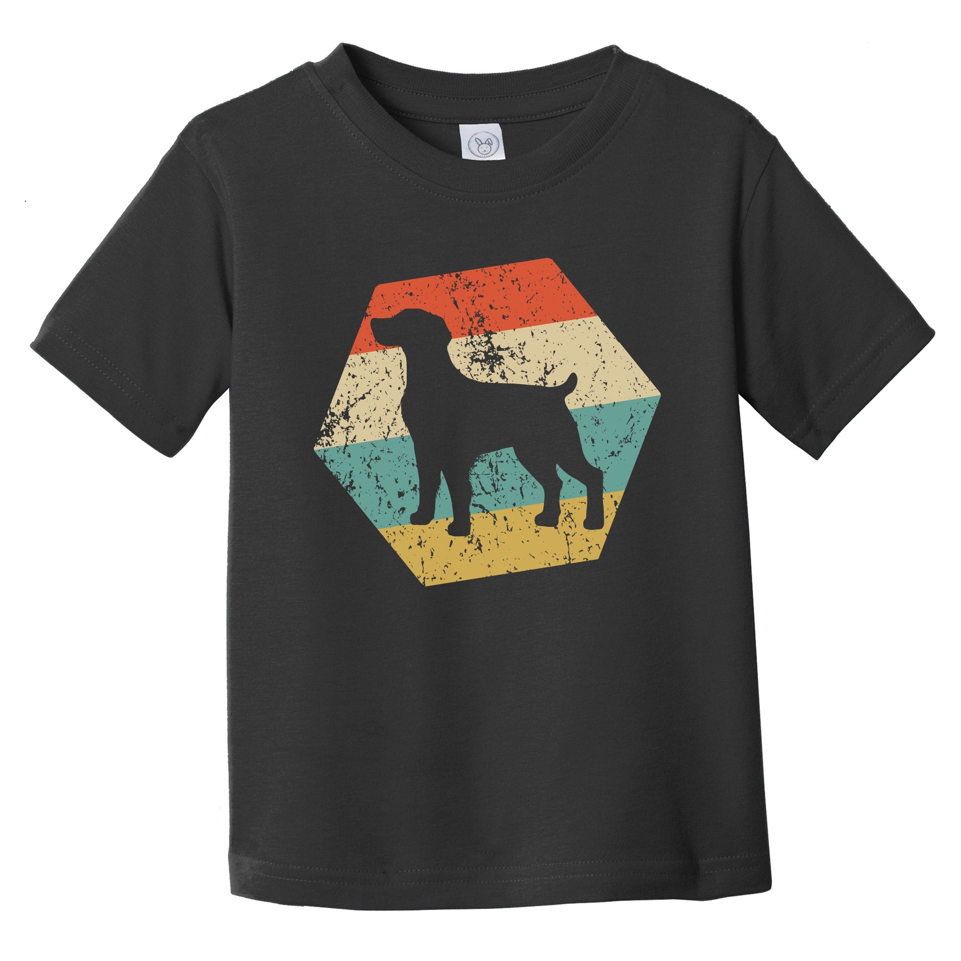 Brittany Spaniel Dog Breed Retro Distressed Hexagon Infant Toddler T-Shirt