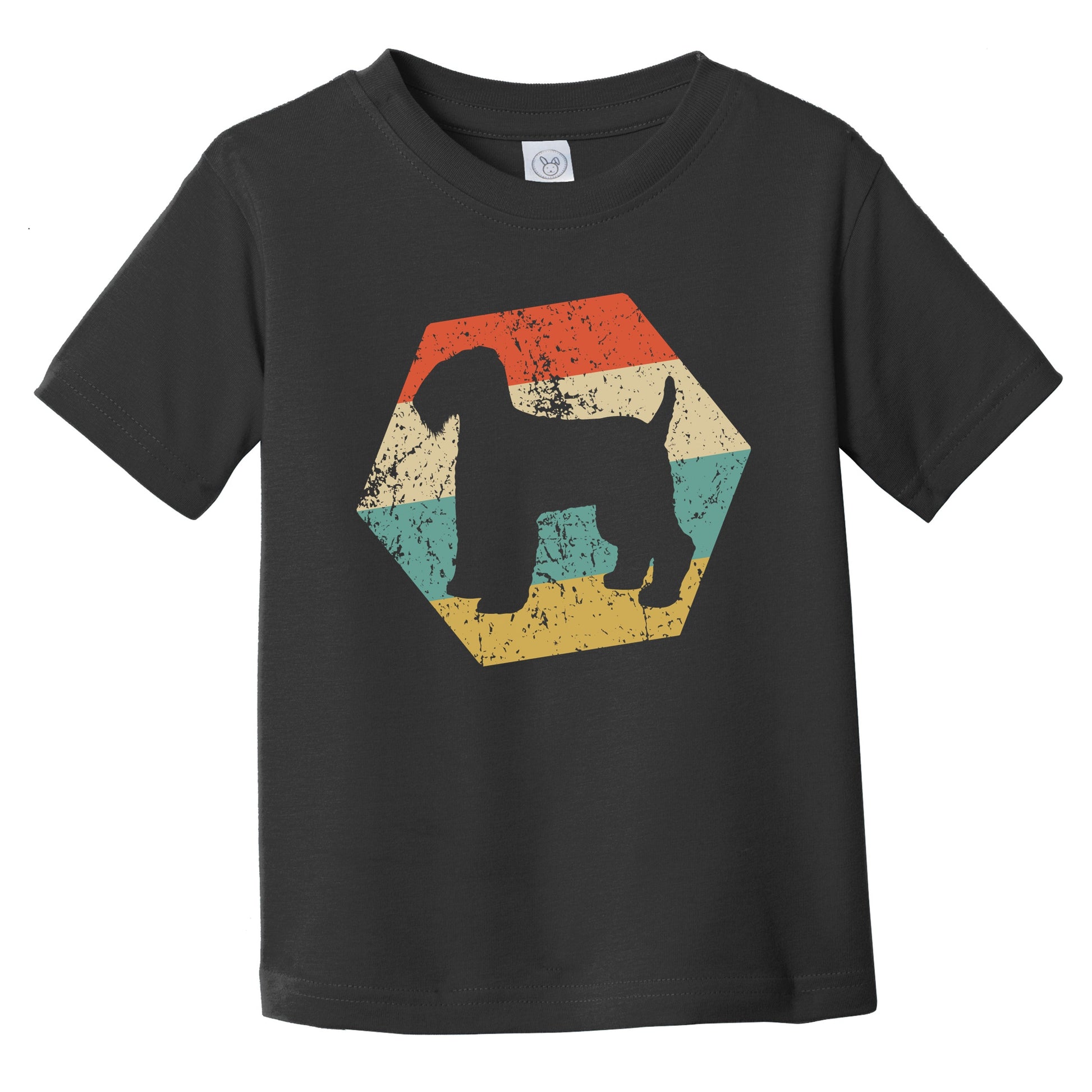 Kerry Blue Terrier Dog Breed Retro Distressed Hexagon Infant Toddler T-Shirt