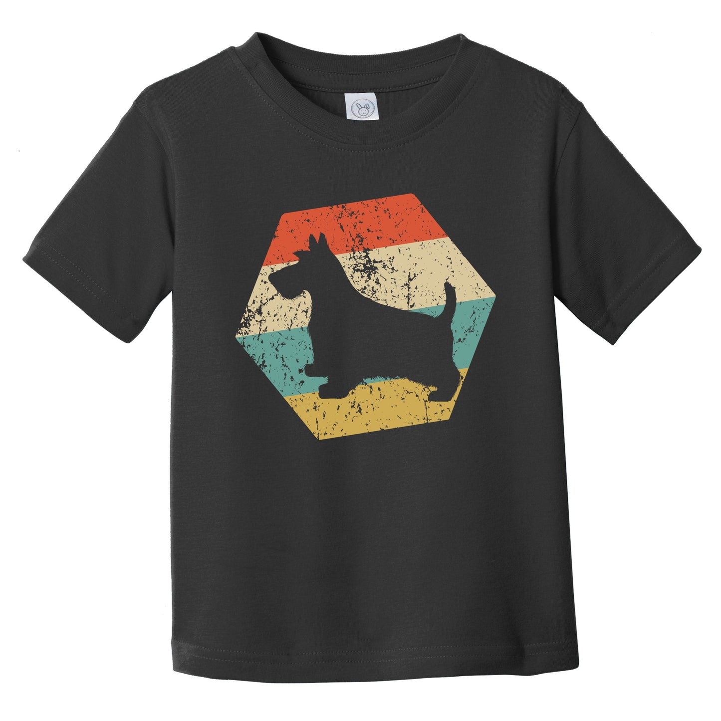 Scottish Terrier Dog Breed Retro Distressed Hexagon Infant Toddler T-Shirt