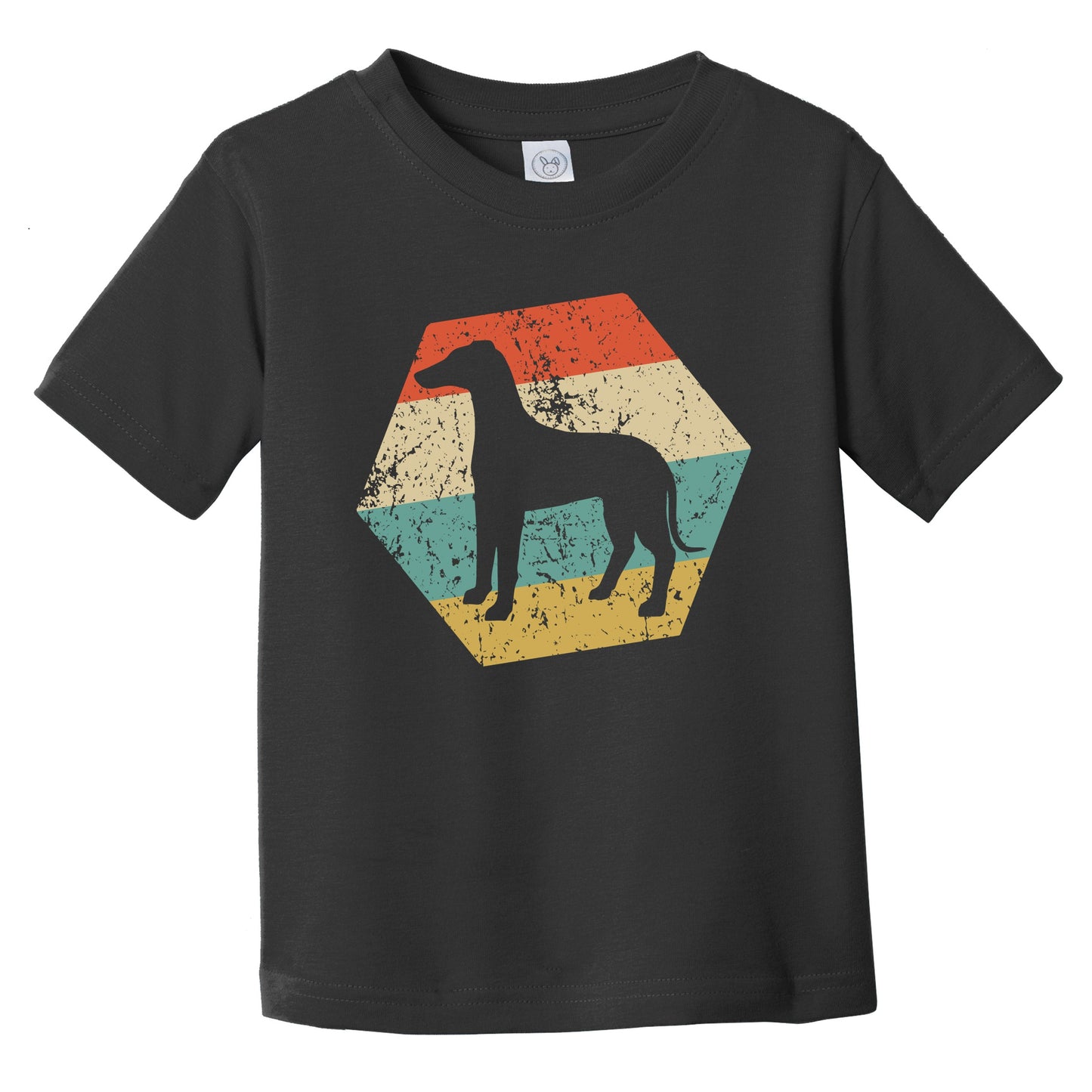 Whippet Dog Breed Retro Distressed Hexagon Infant Toddler T-Shirt