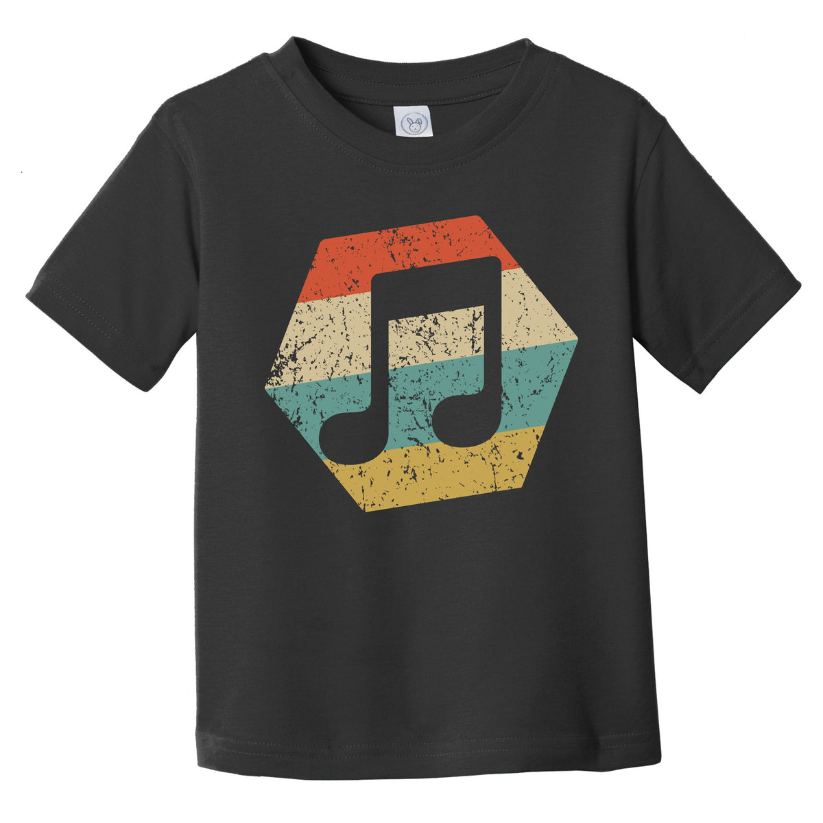 Music Note Retro Distressed Hexagon Eighth Notes Infant Toddler T-Shirt