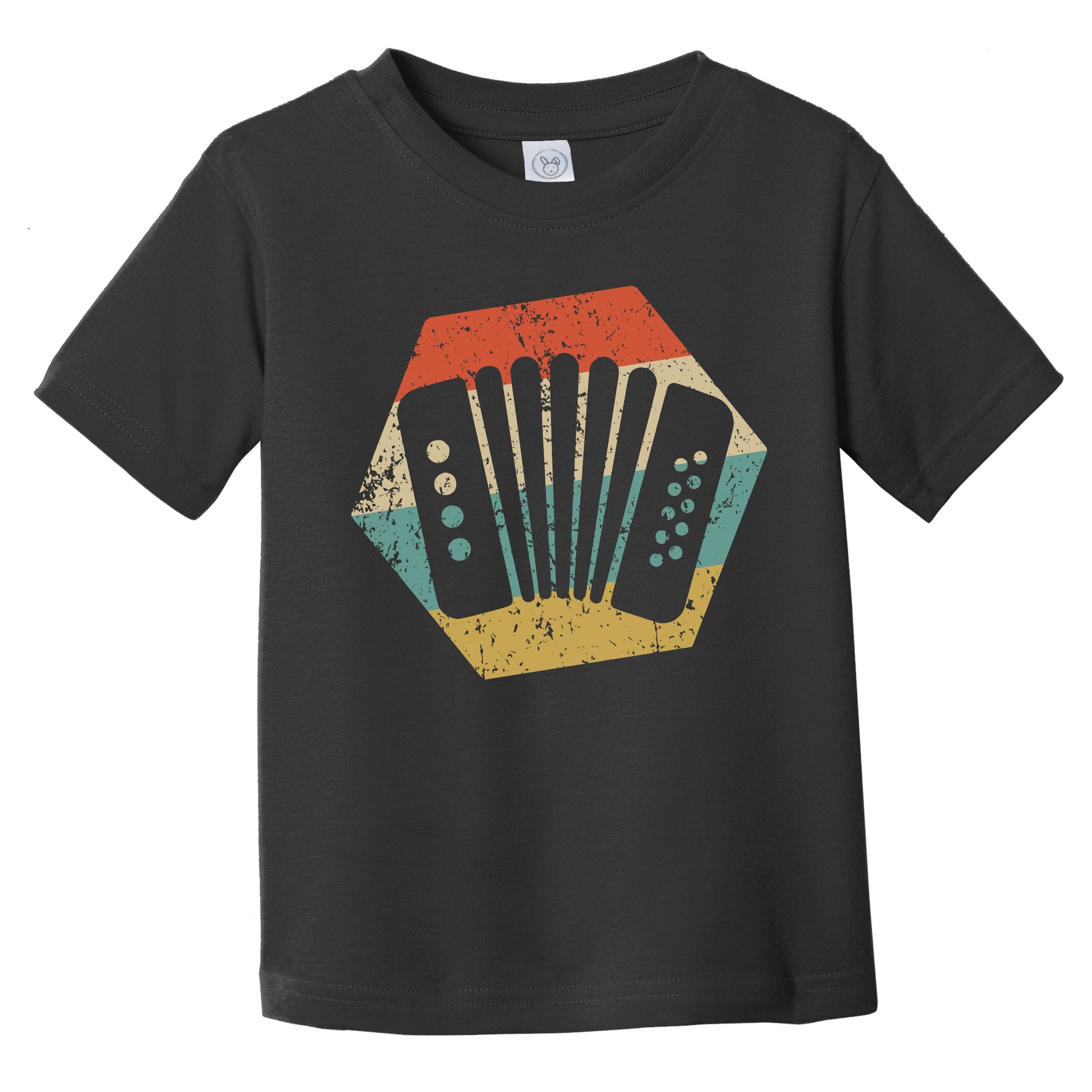 Accordion Retro Distressed Hexagon Accordionist Infant Toddler T-Shirt