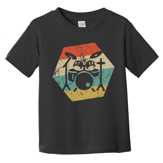 Drum Set Retro Distressed Hexagon Drummer Infant Toddler T-Shirt