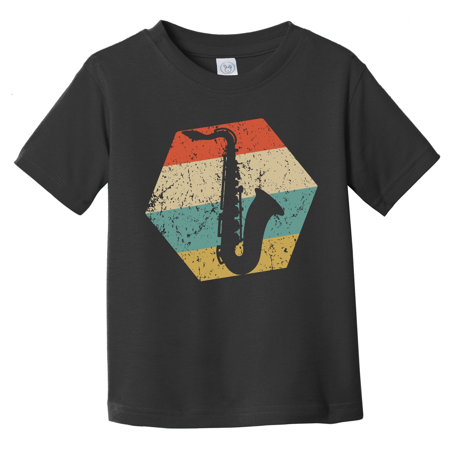 Saxophone Retro Distressed Hexagon Sax Player Infant Toddler T-Shirt