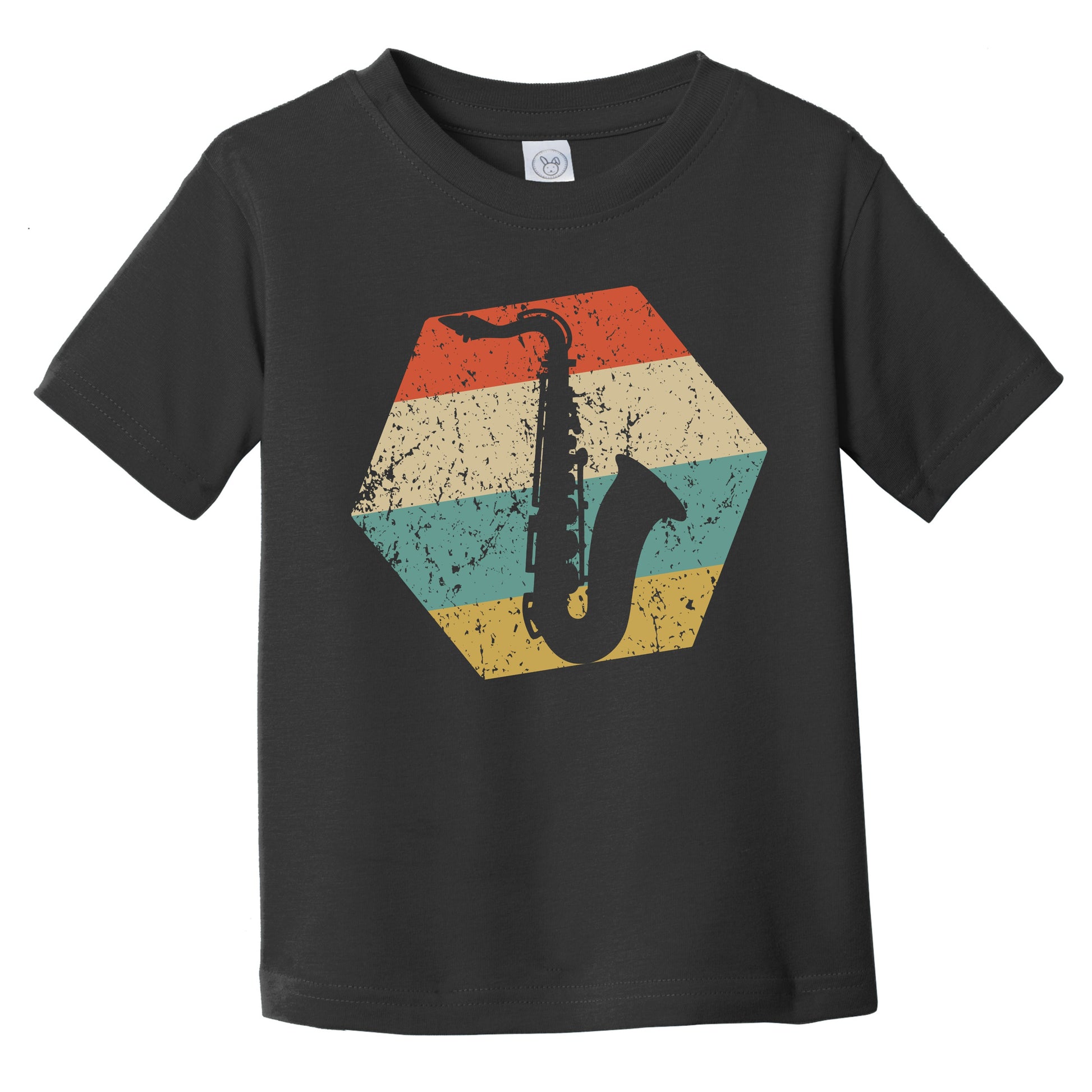 Saxophone Retro Distressed Hexagon Sax Player Infant Toddler T-Shirt