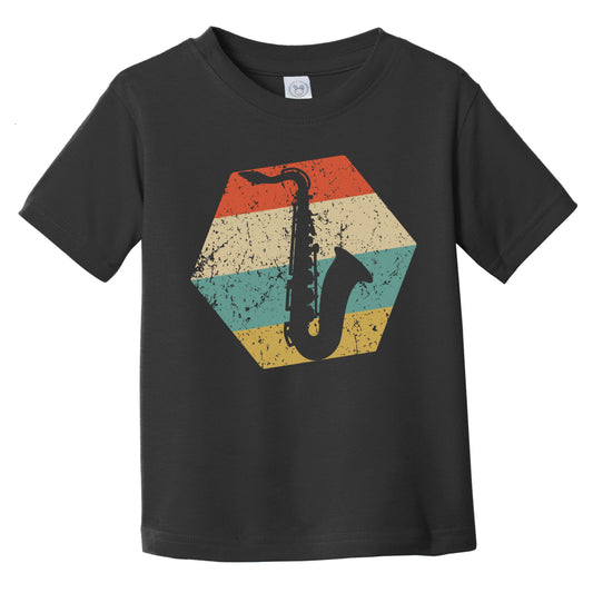 Saxophone Retro Distressed Hexagon Sax Player Infant Toddler T-Shirt
