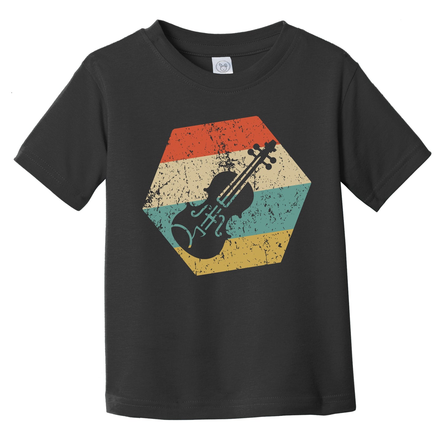 Violin Retro Distressed Hexagon Violinist Infant Toddler T-Shirt