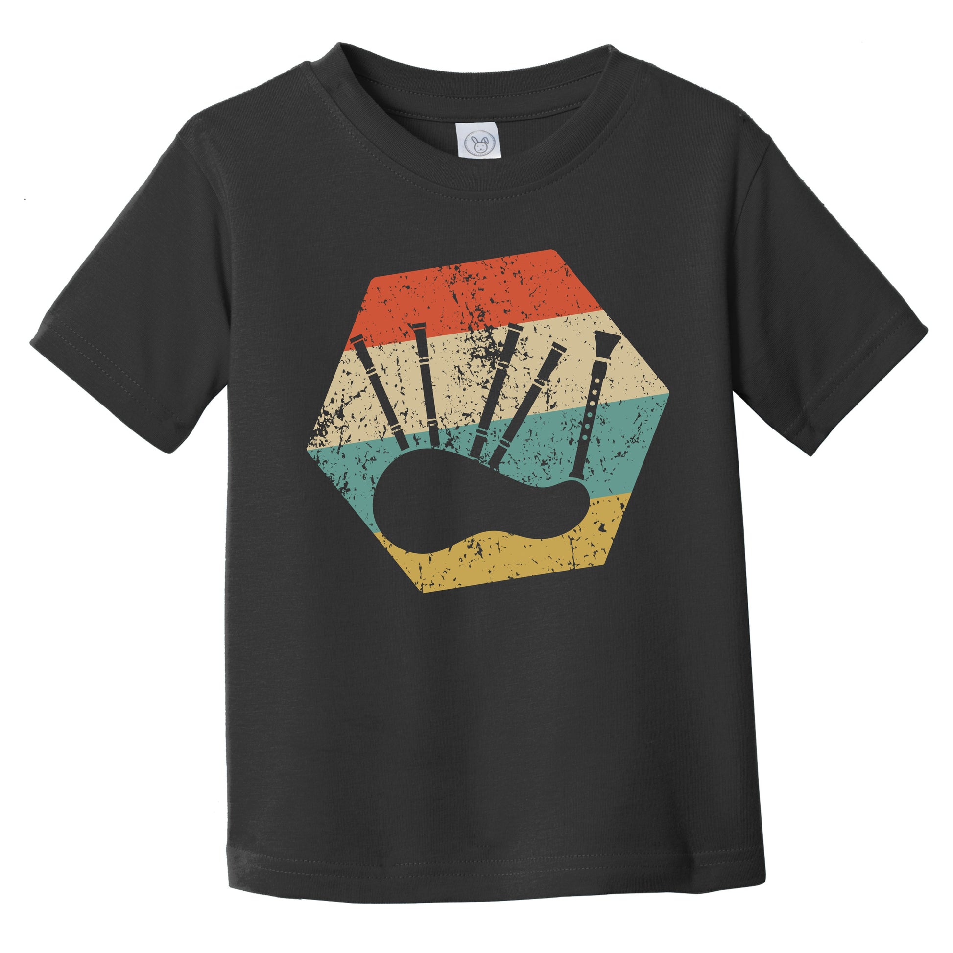 Bagpipes Retro Distressed Hexagon Bagpiper Infant Toddler T-Shirt