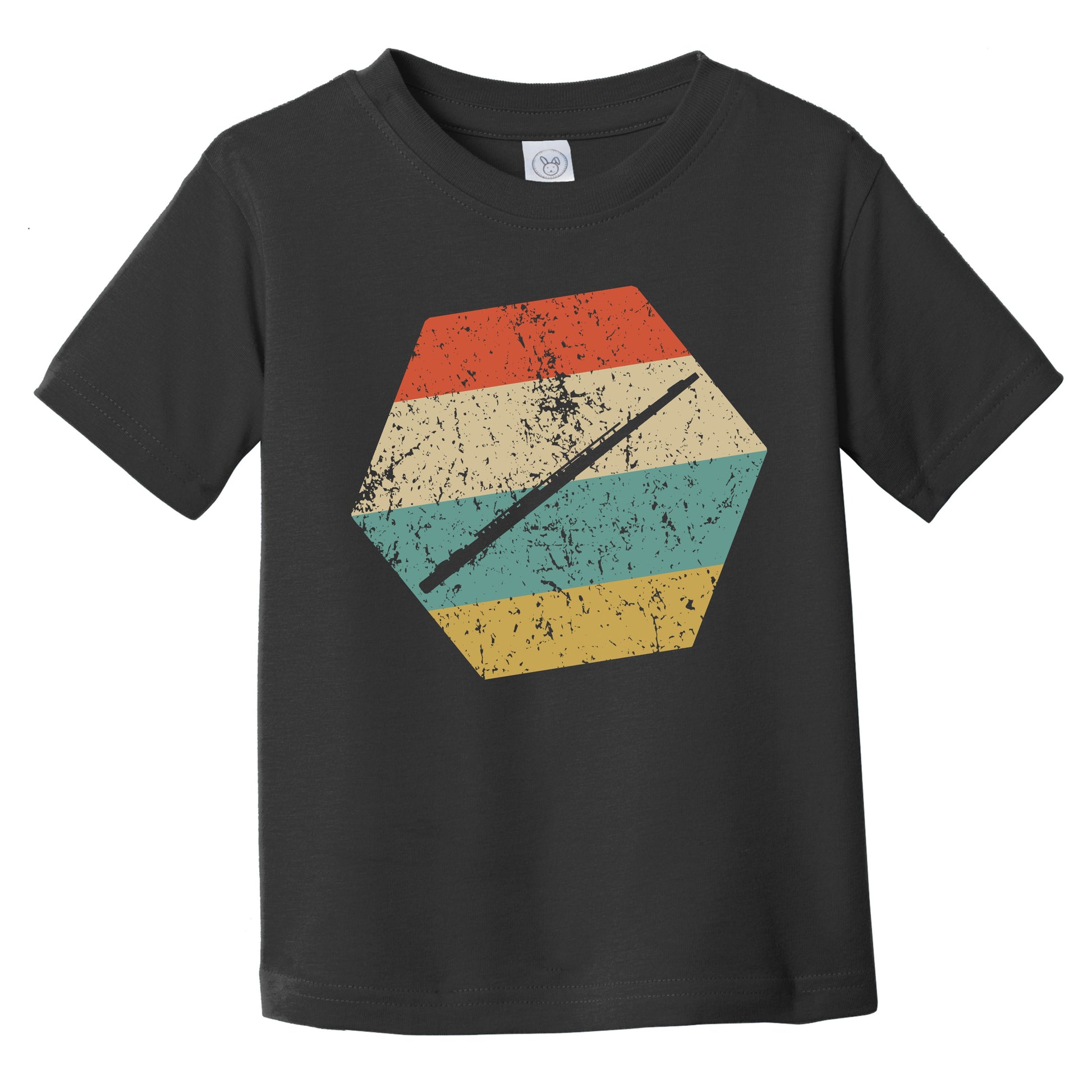 Flute Retro Distressed Hexagon Flautist Infant Toddler T-Shirt