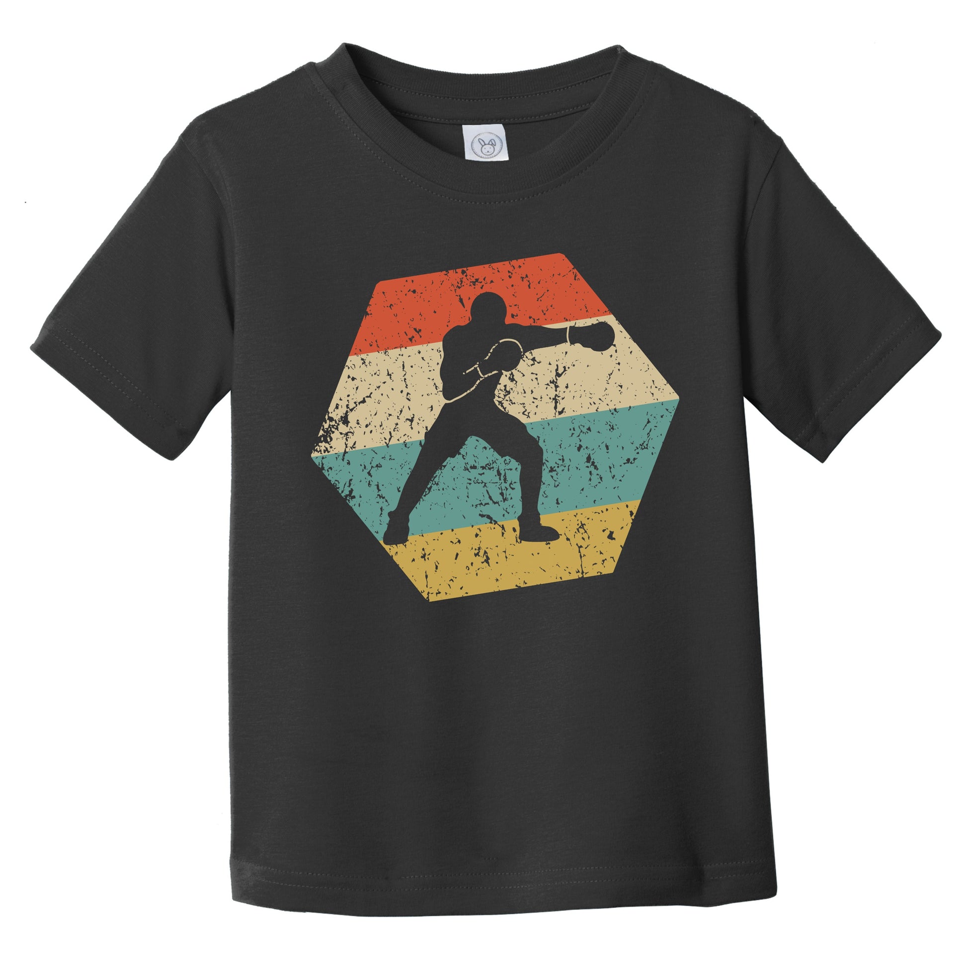 Boxing Retro Distressed Hexagon Boxer Punching Infant Toddler T-Shirt