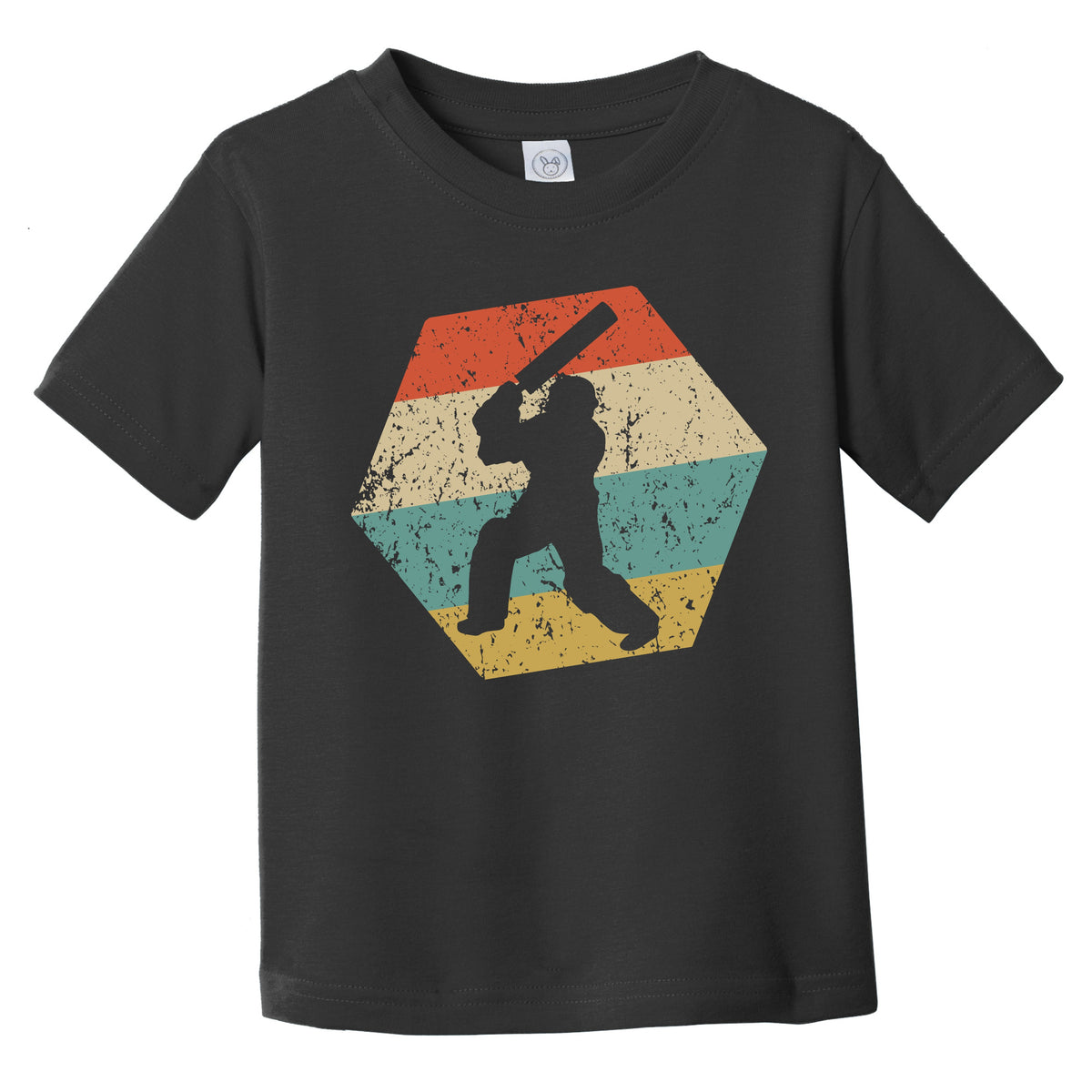 Cricket Retro Distressed Hexagon Cricket Player Infant Toddler T-Shirt