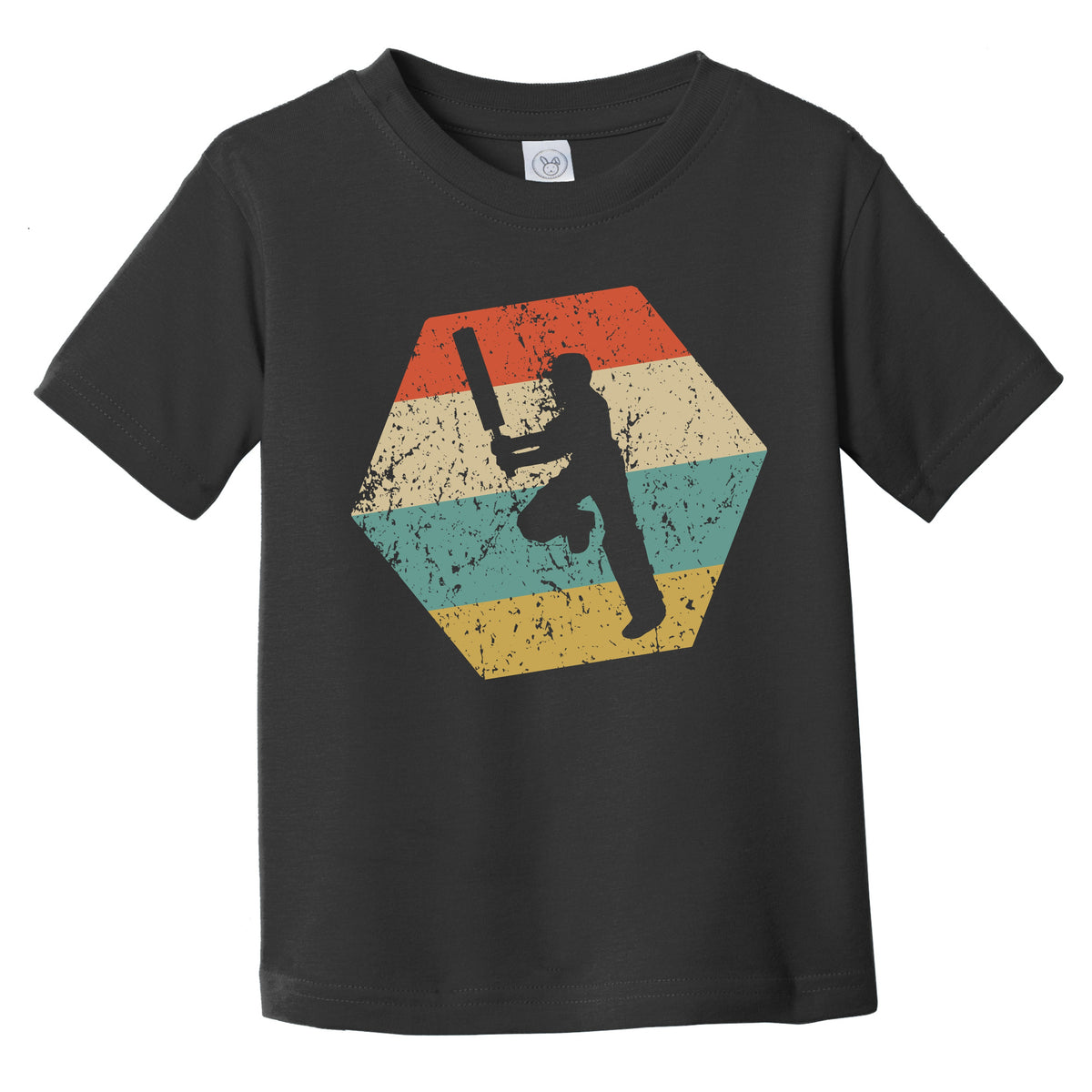 Cricket Player Retro Distressed Hexagon Cricket Batter Infant Toddler T-Shirt